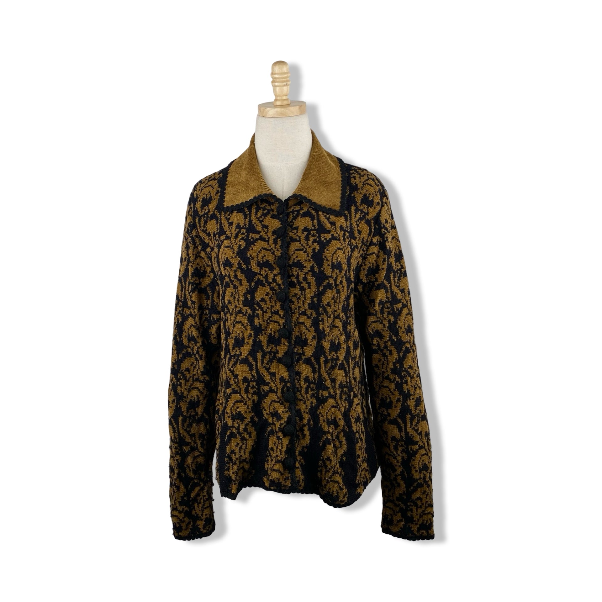 Vintage The J. Peterman Company Patterned Cardigan