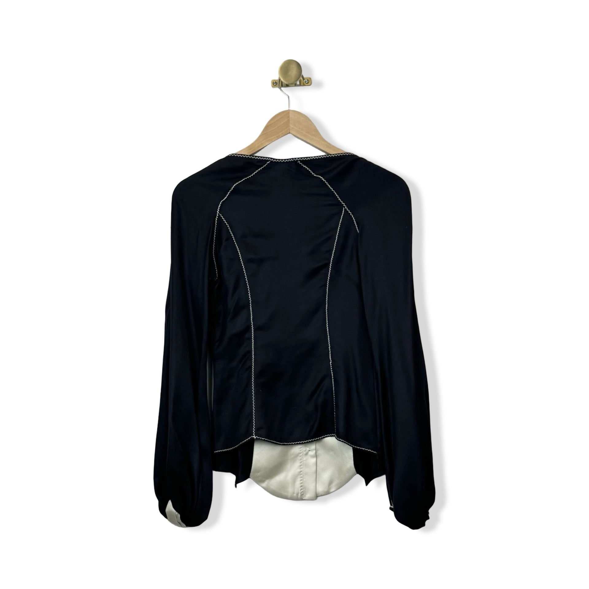 Zac Posen Long Sleeve Button Front Top