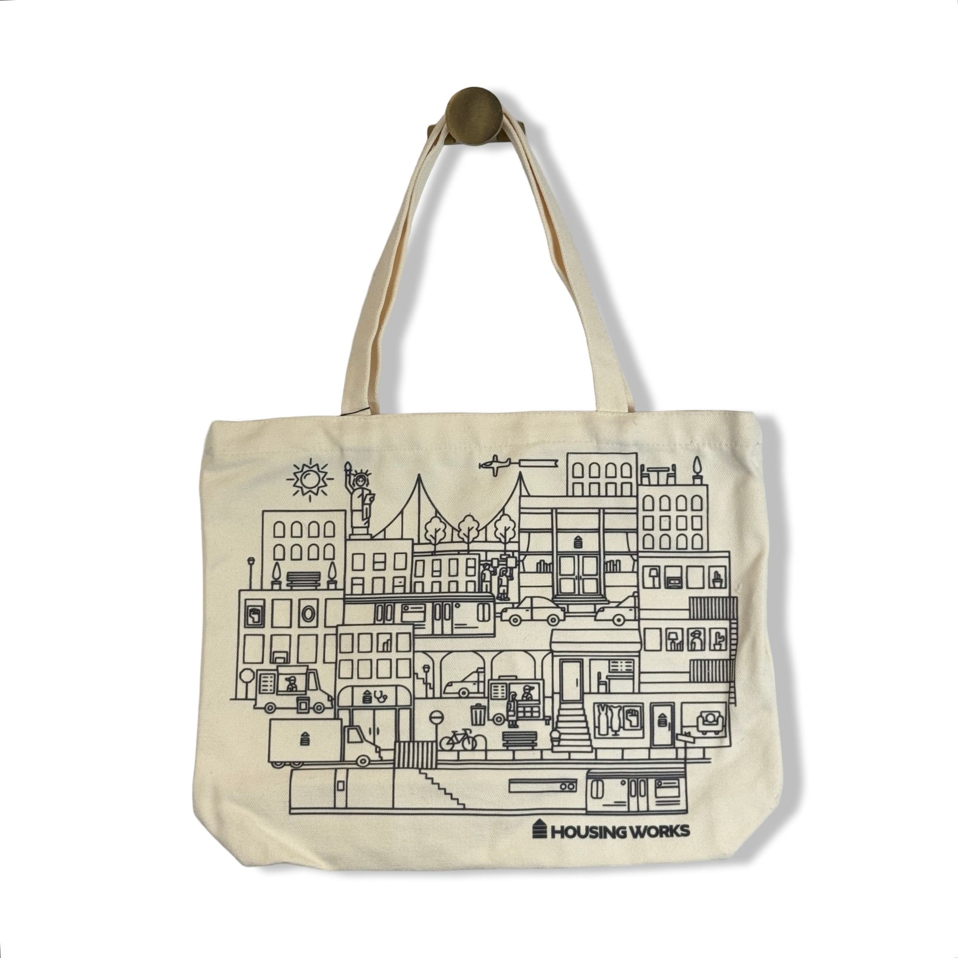 Housing Works Cityscape Zip Tote Bag