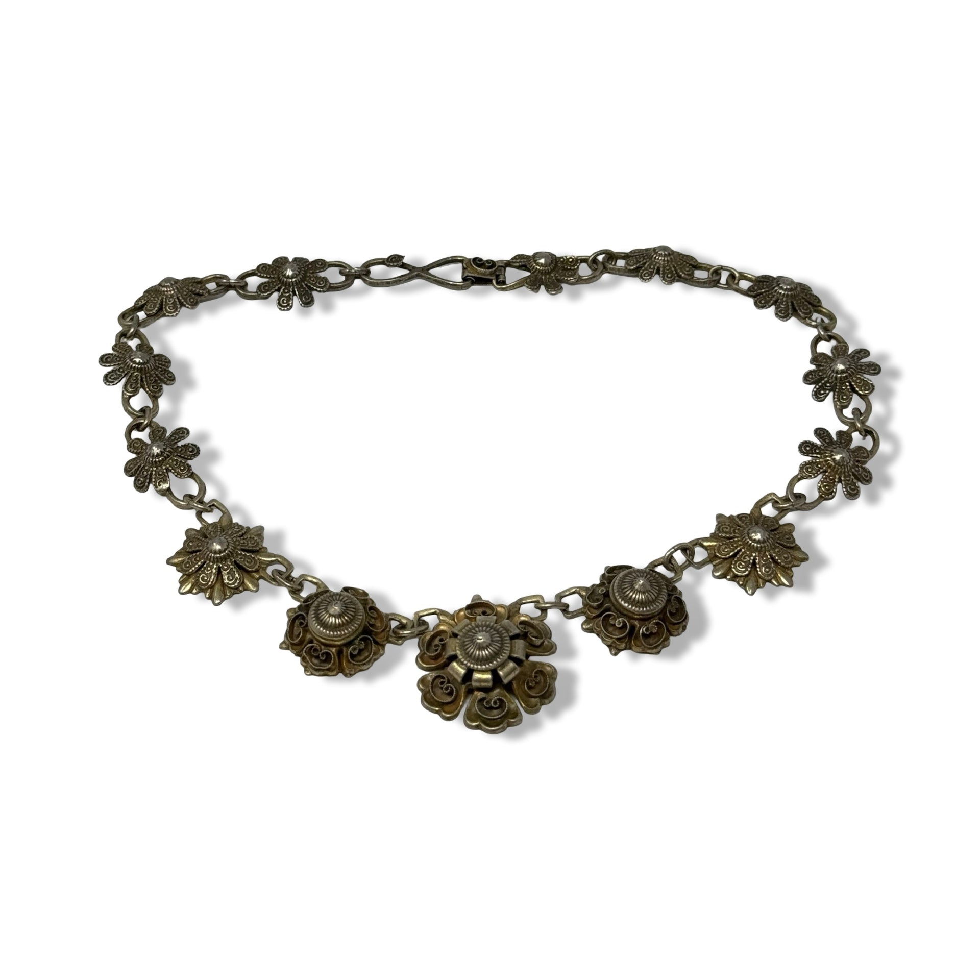Vintage Filigree Floral Necklace