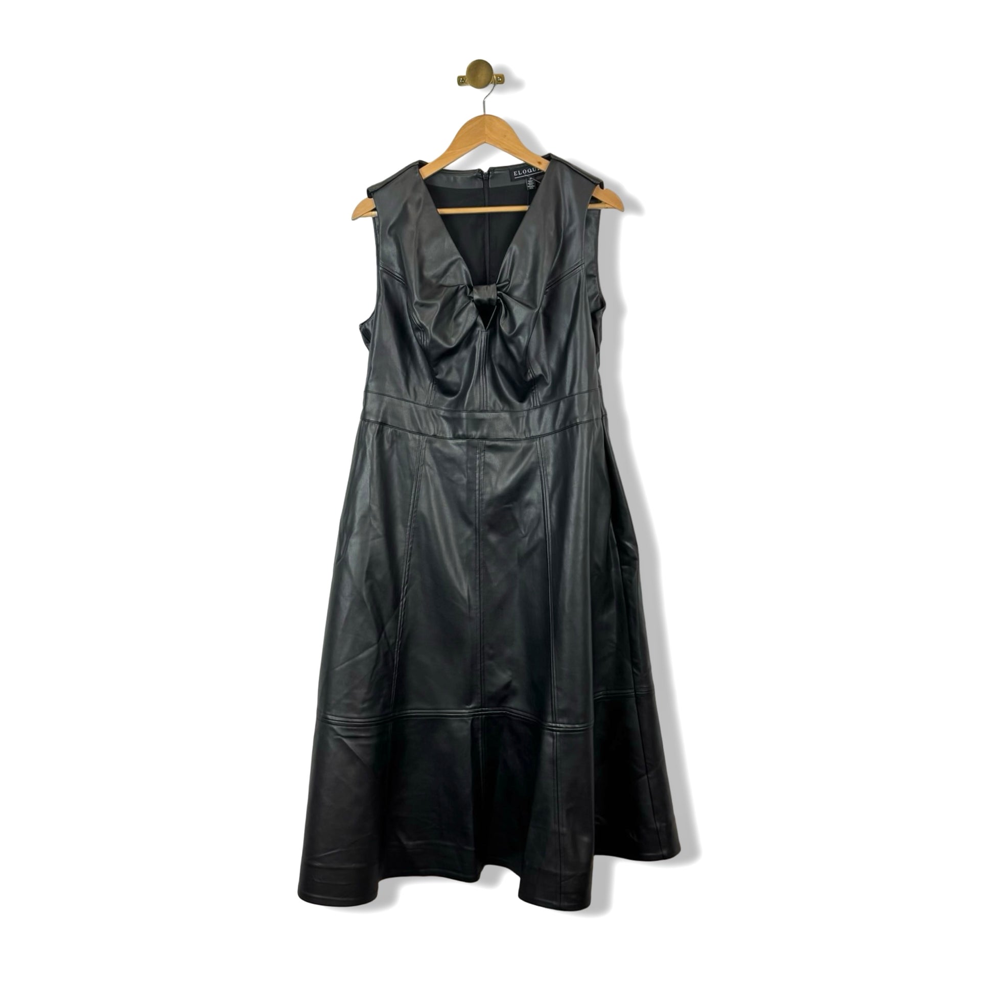 Eloquii Faux Leather Sleeveless Dress