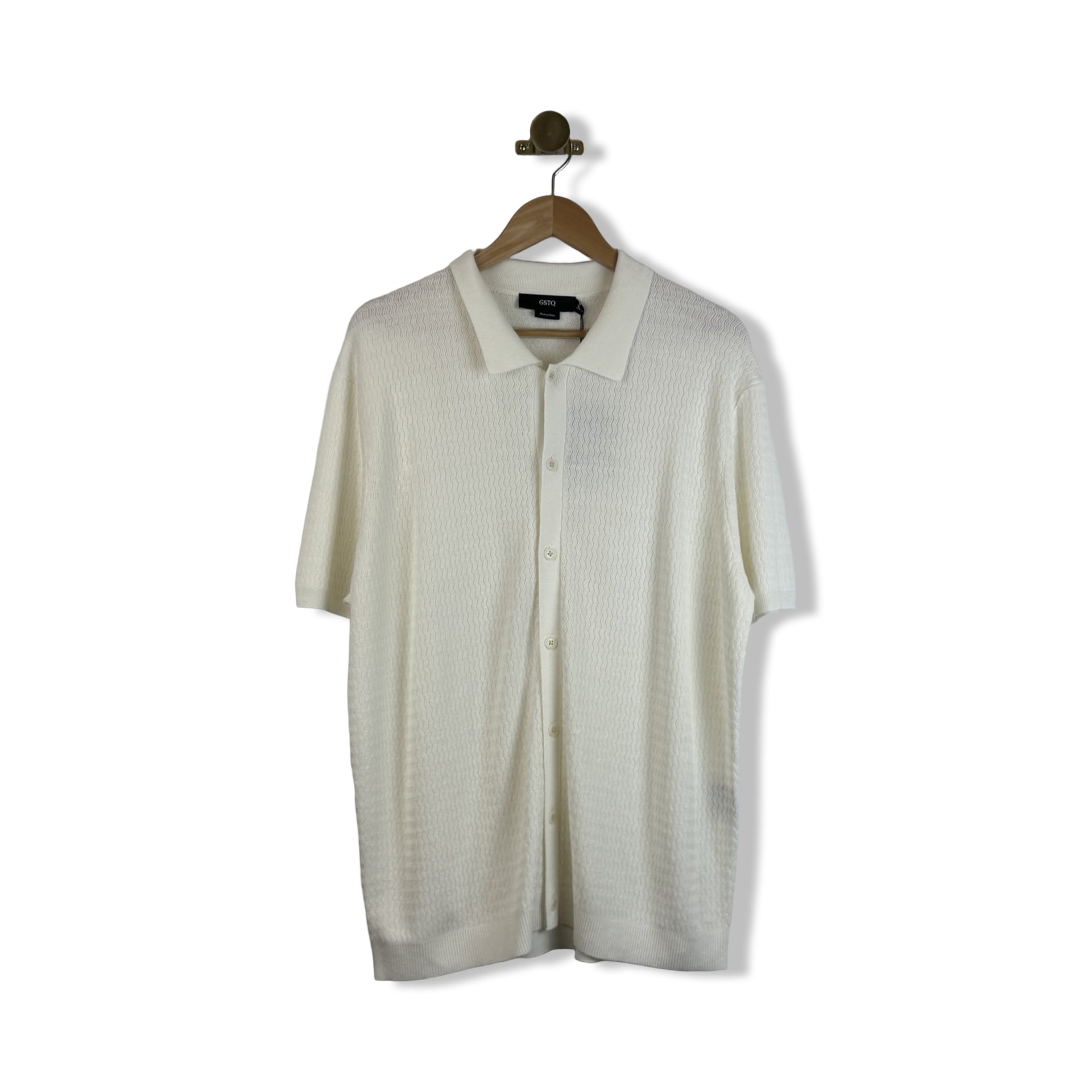 GSTQ Textured Knit Polo Shirt