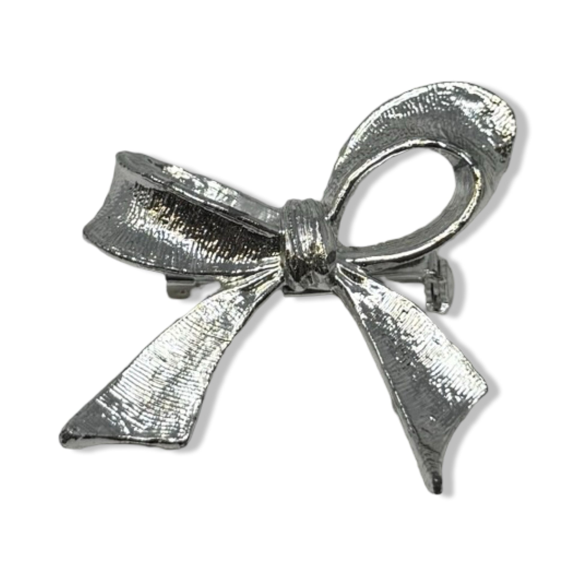 Silver Bow Brooch