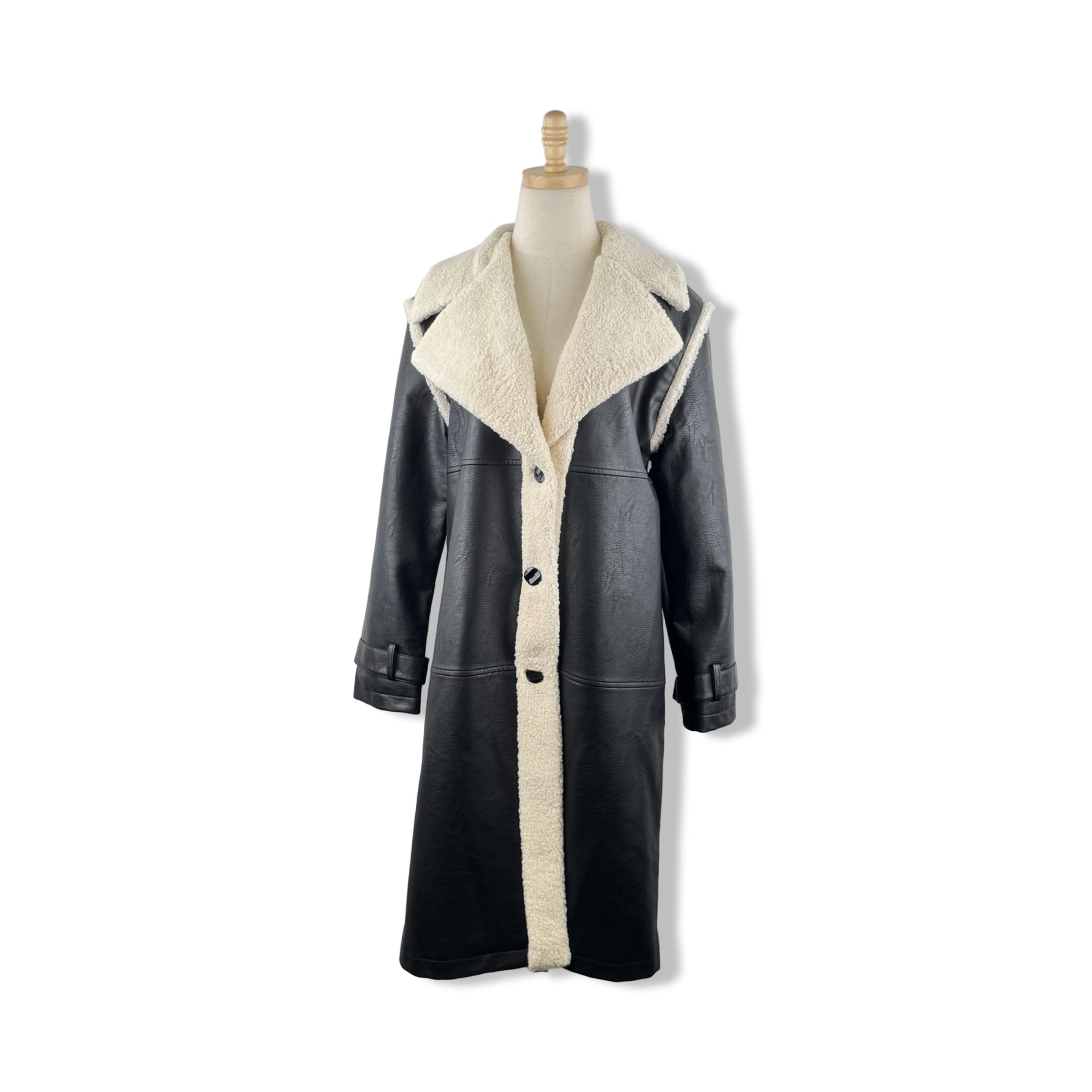 The Cashmere Project Faux Leather Shearling Coat