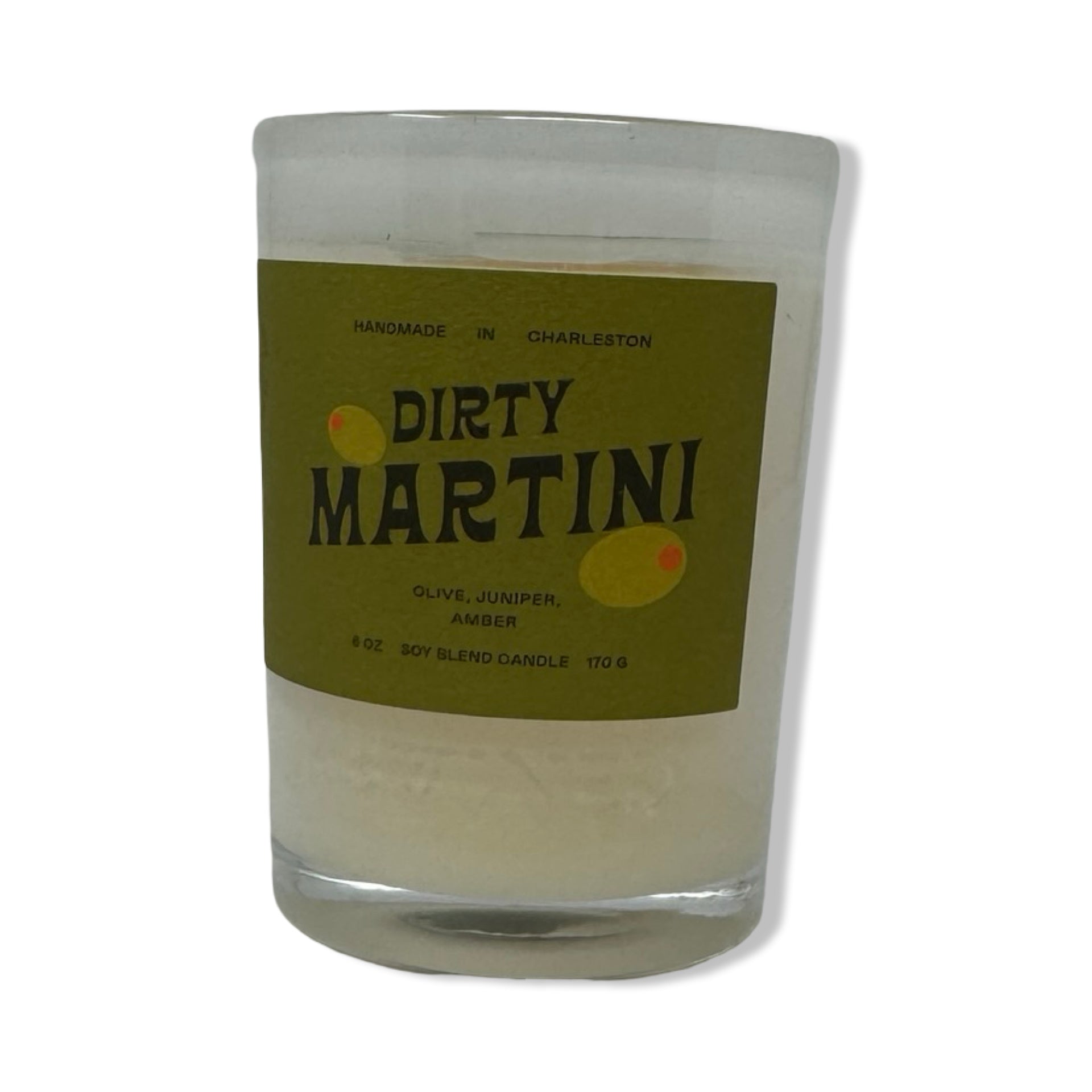 Rewined  Hand Made Dirty Martini Votive Candle