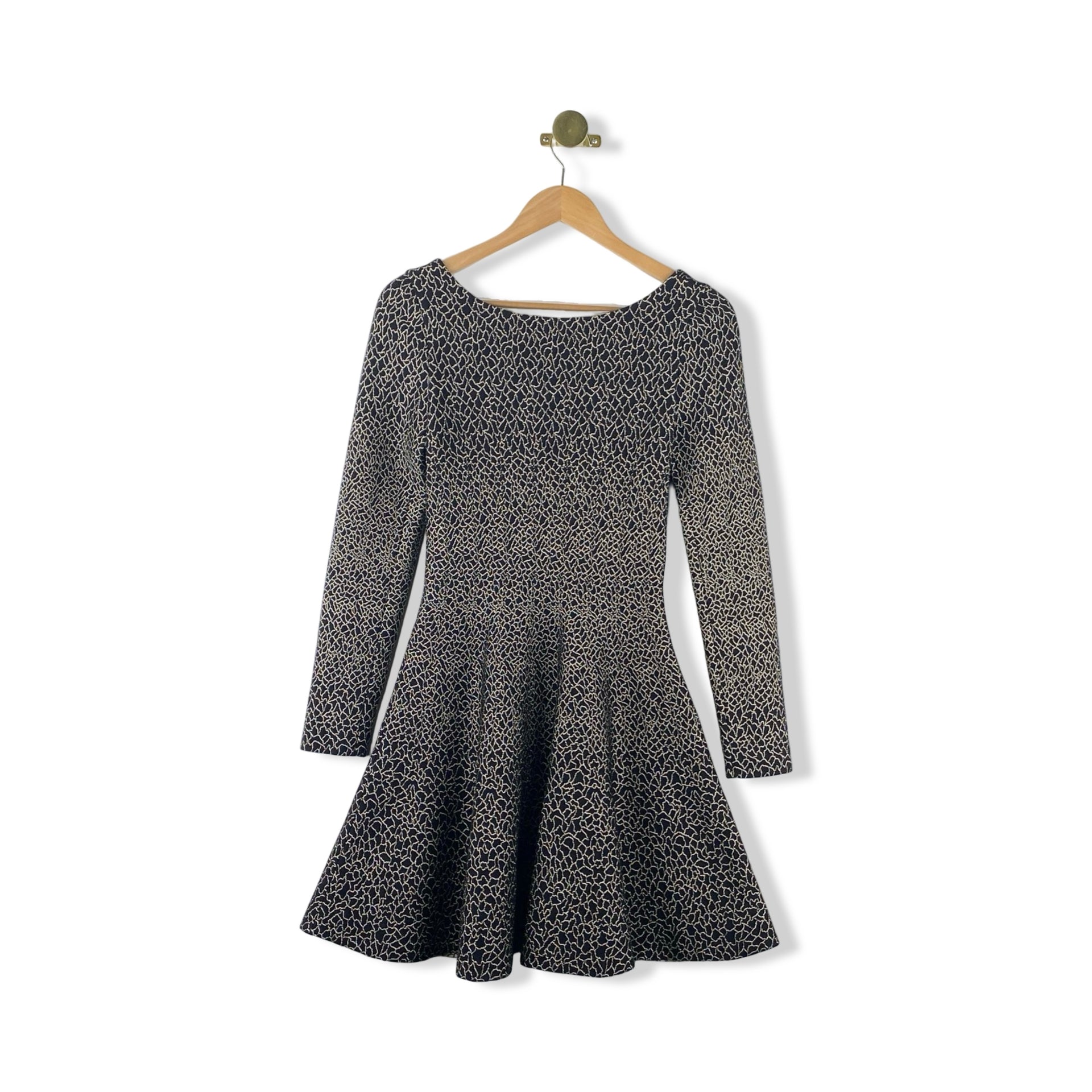 Alaïa Cracked Metallic Fit & Flare Dress