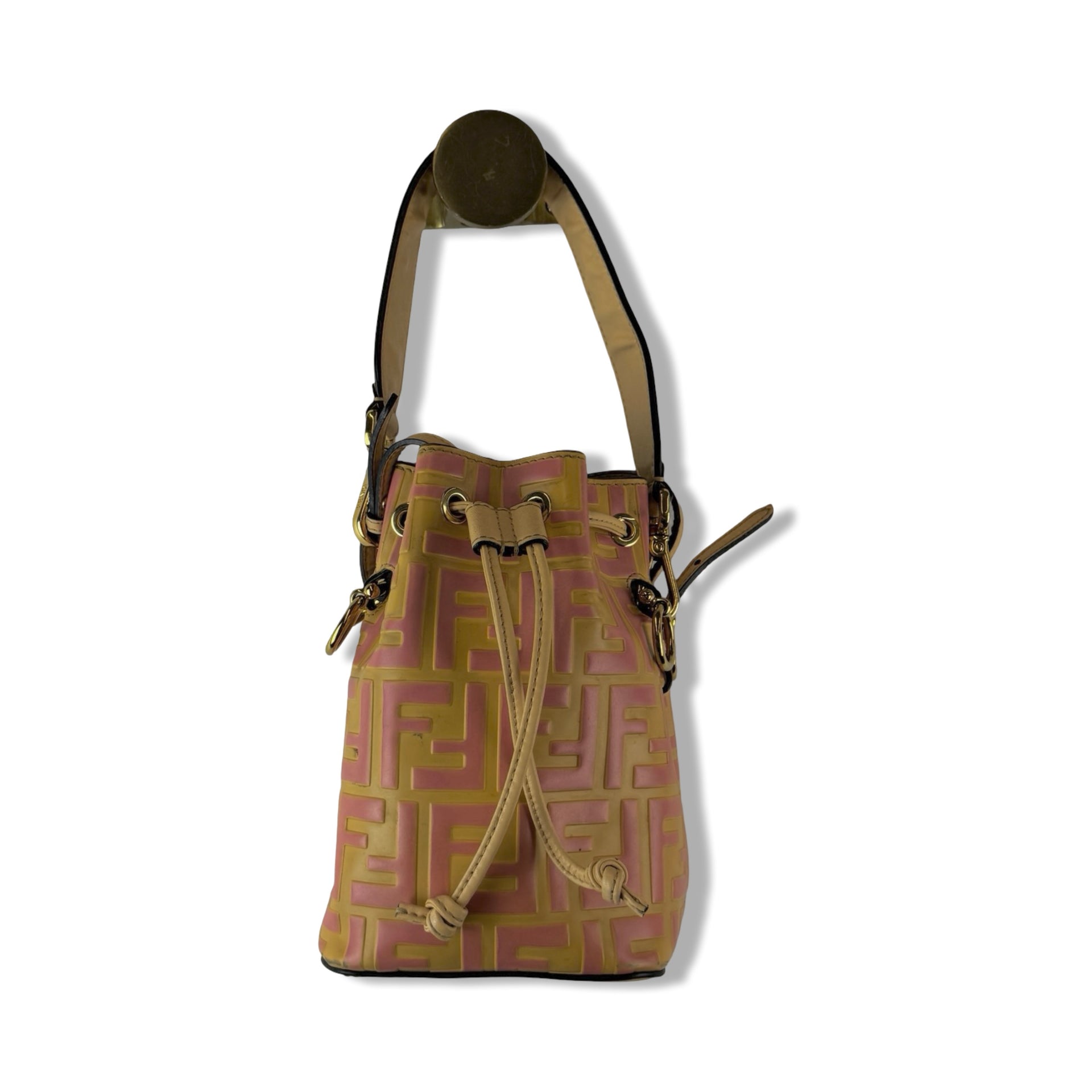 Fendi Embossed FF Mini Mon Tresor Bucket Bag