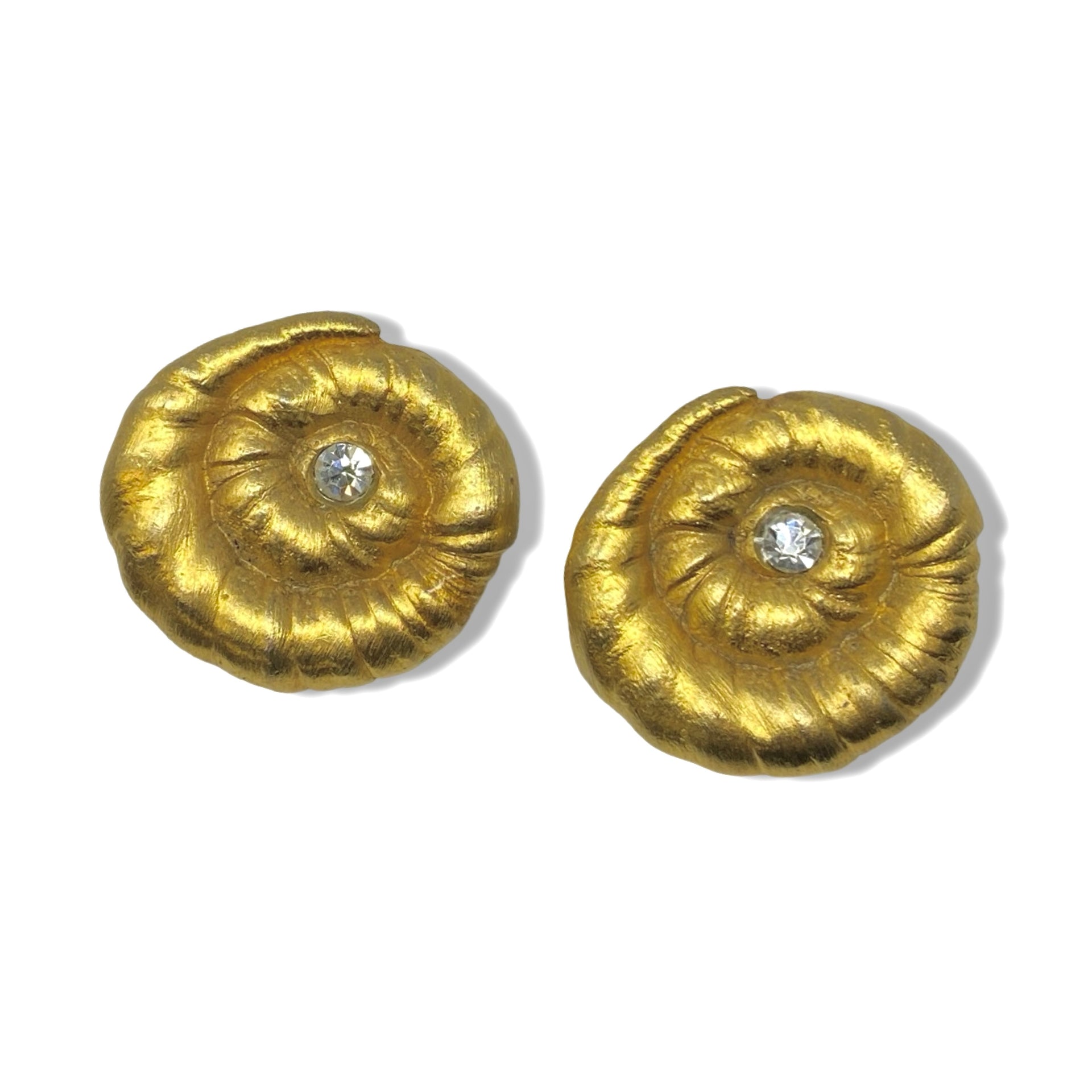Swirl Rhinestone Clip On Earrings