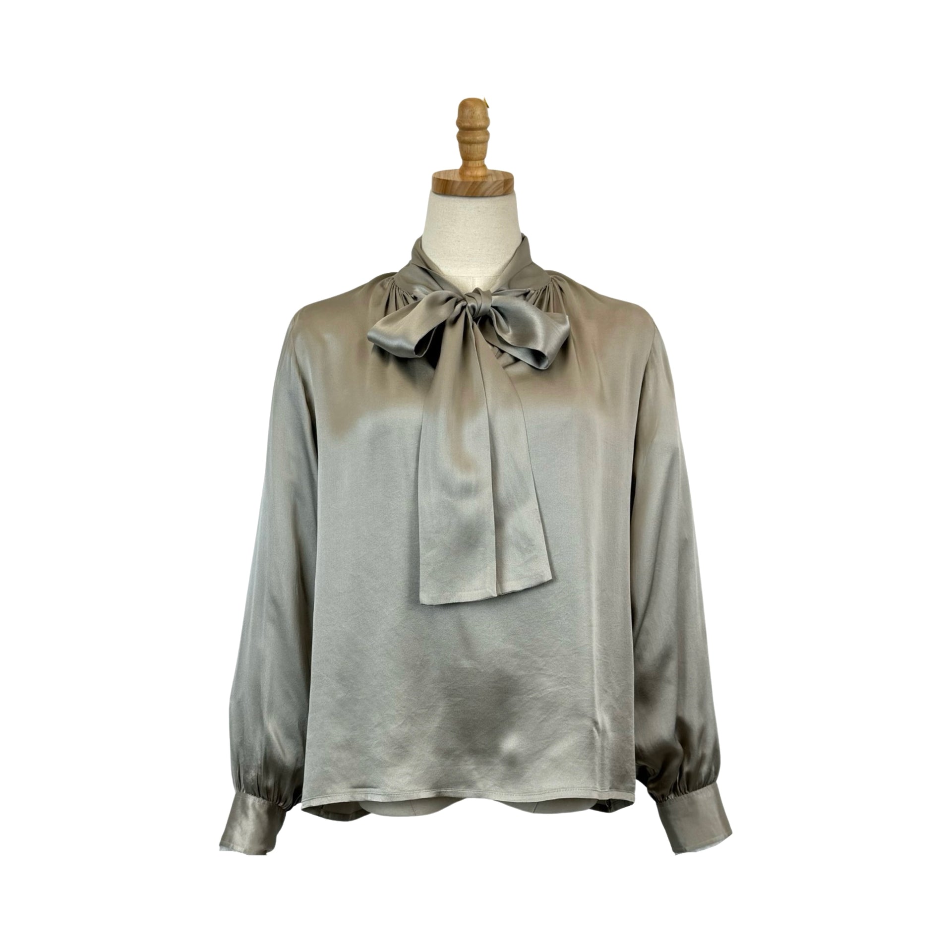 Vintage Saint Laurent Tie-Neck Silk Blouse