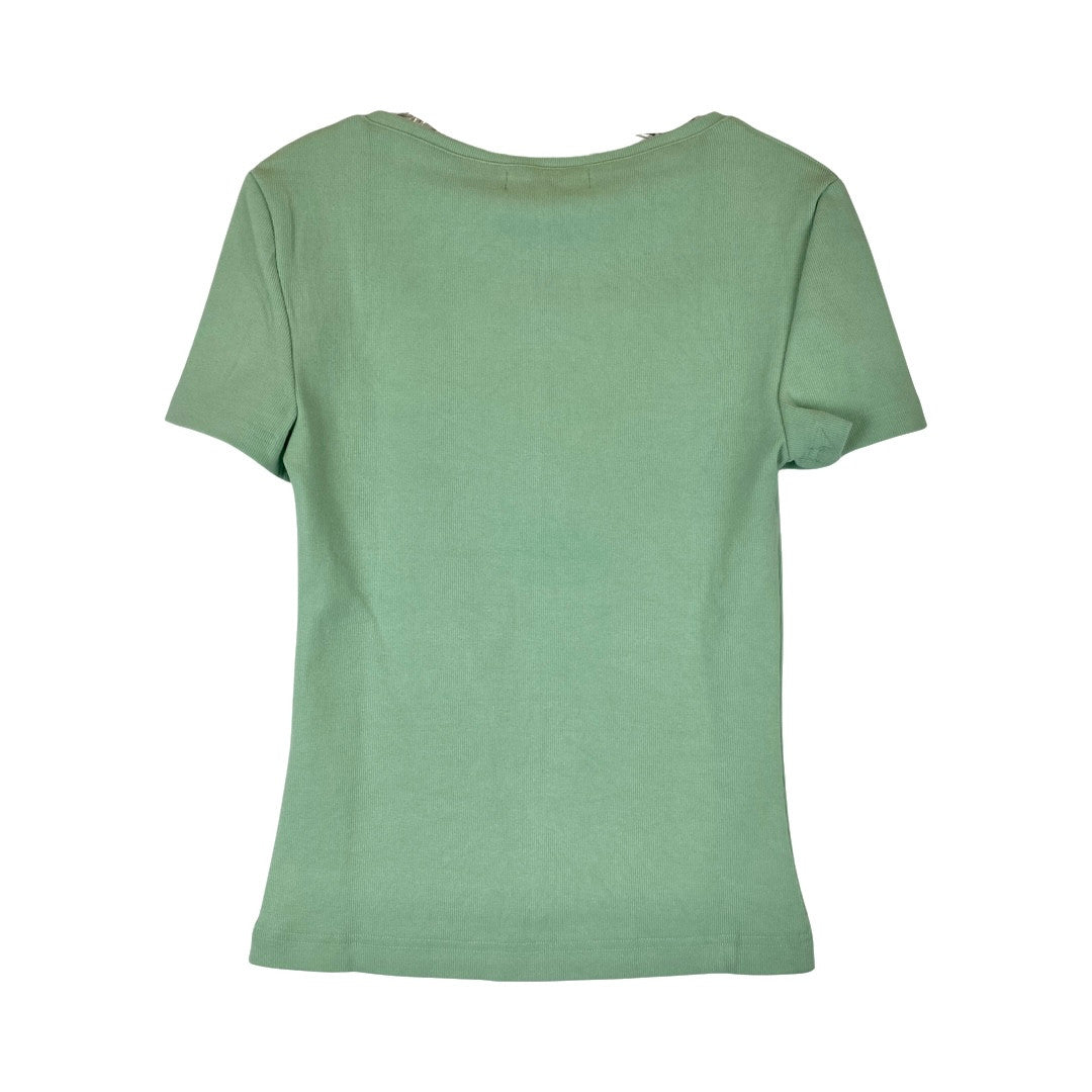 Fang Seafoam Essential Square Neck Ribbed Tee-back