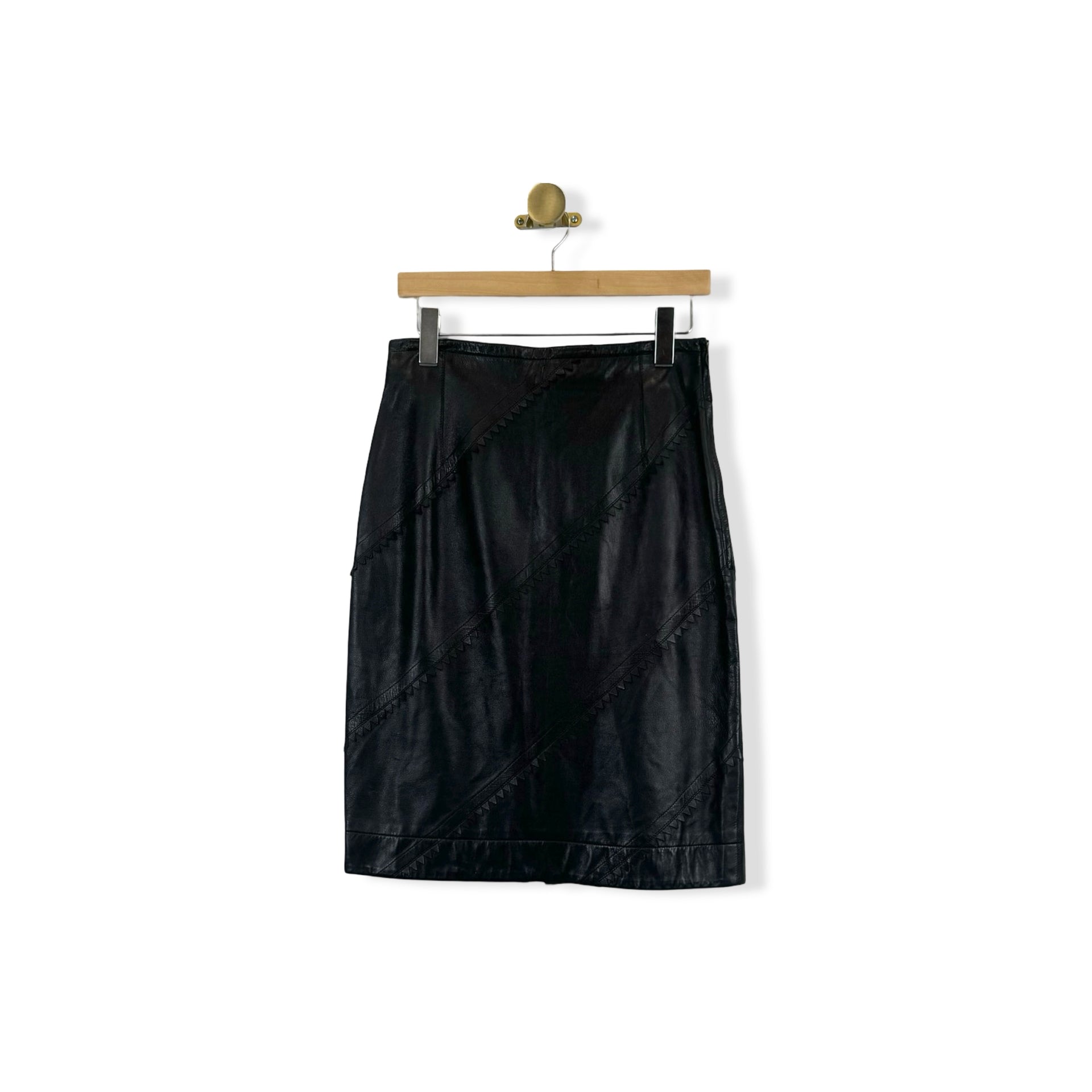 Vintage Fontana Milano Leather Midi Skirt