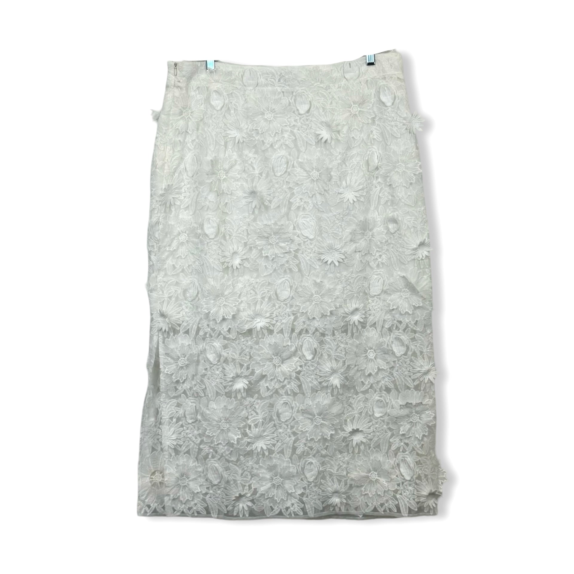 Eloquii Textured Floral Midi Skirt