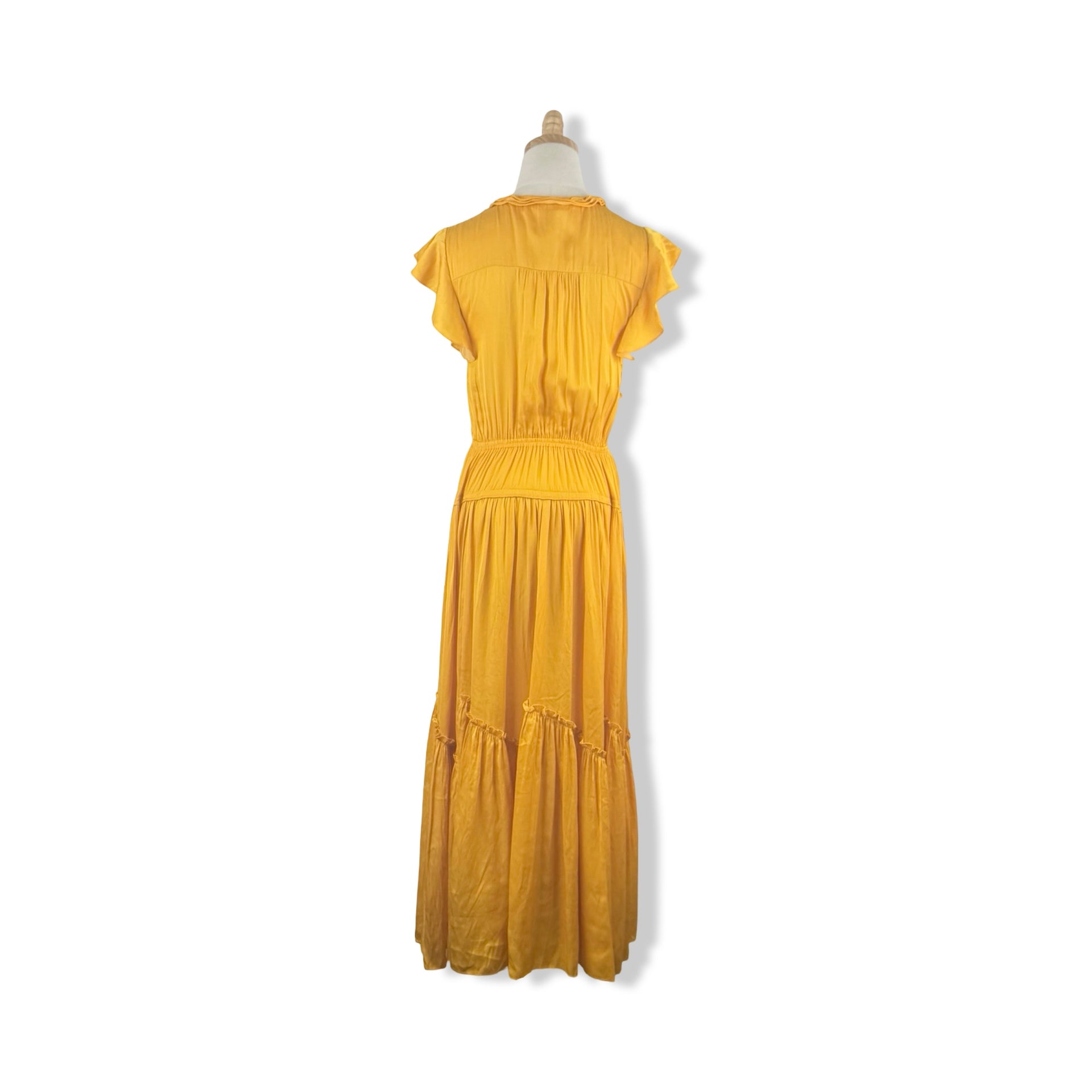 La Ligne Ruffle  Plunge Neck Maxi Dress