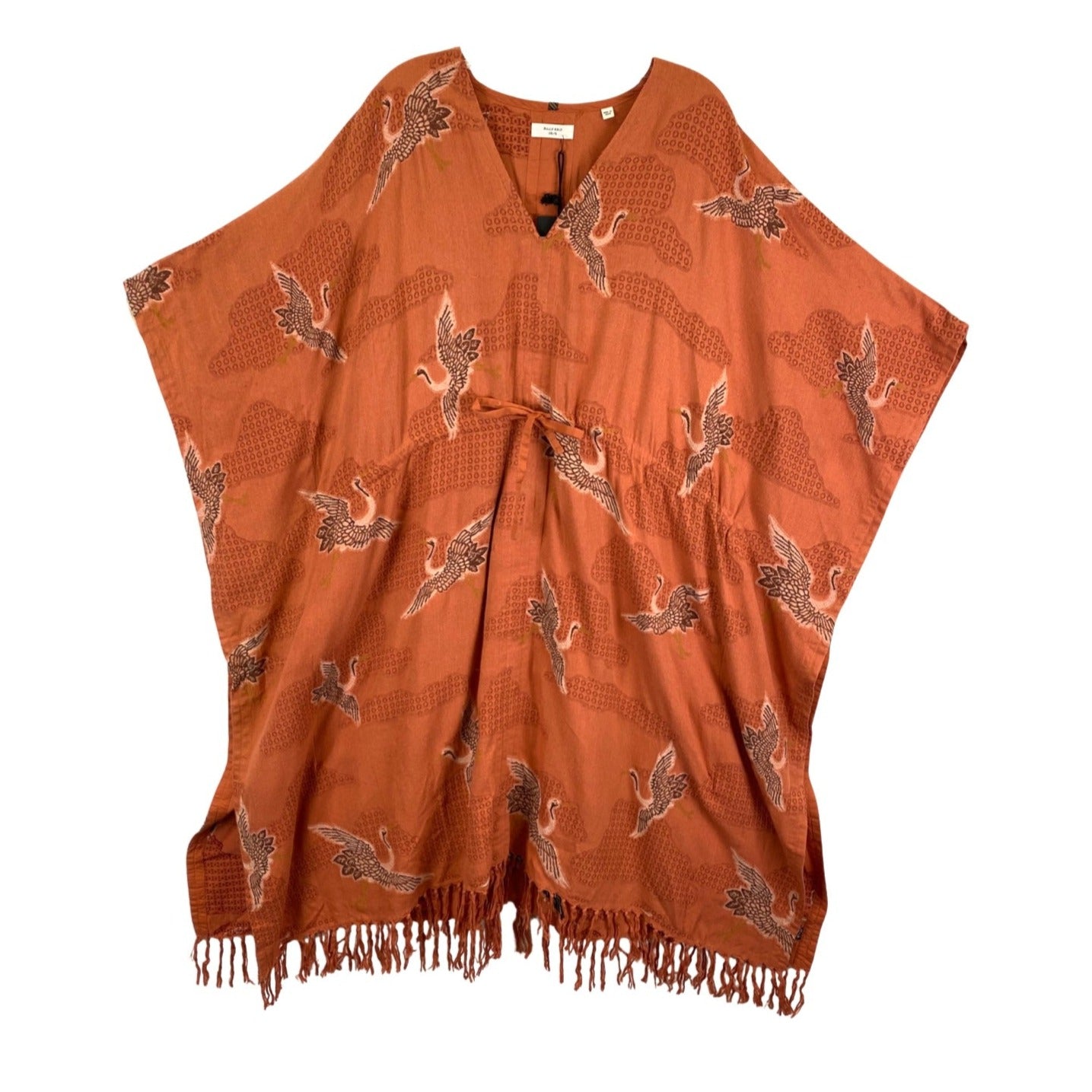 Billy Reid Crane Print Silk Blend Kaftan