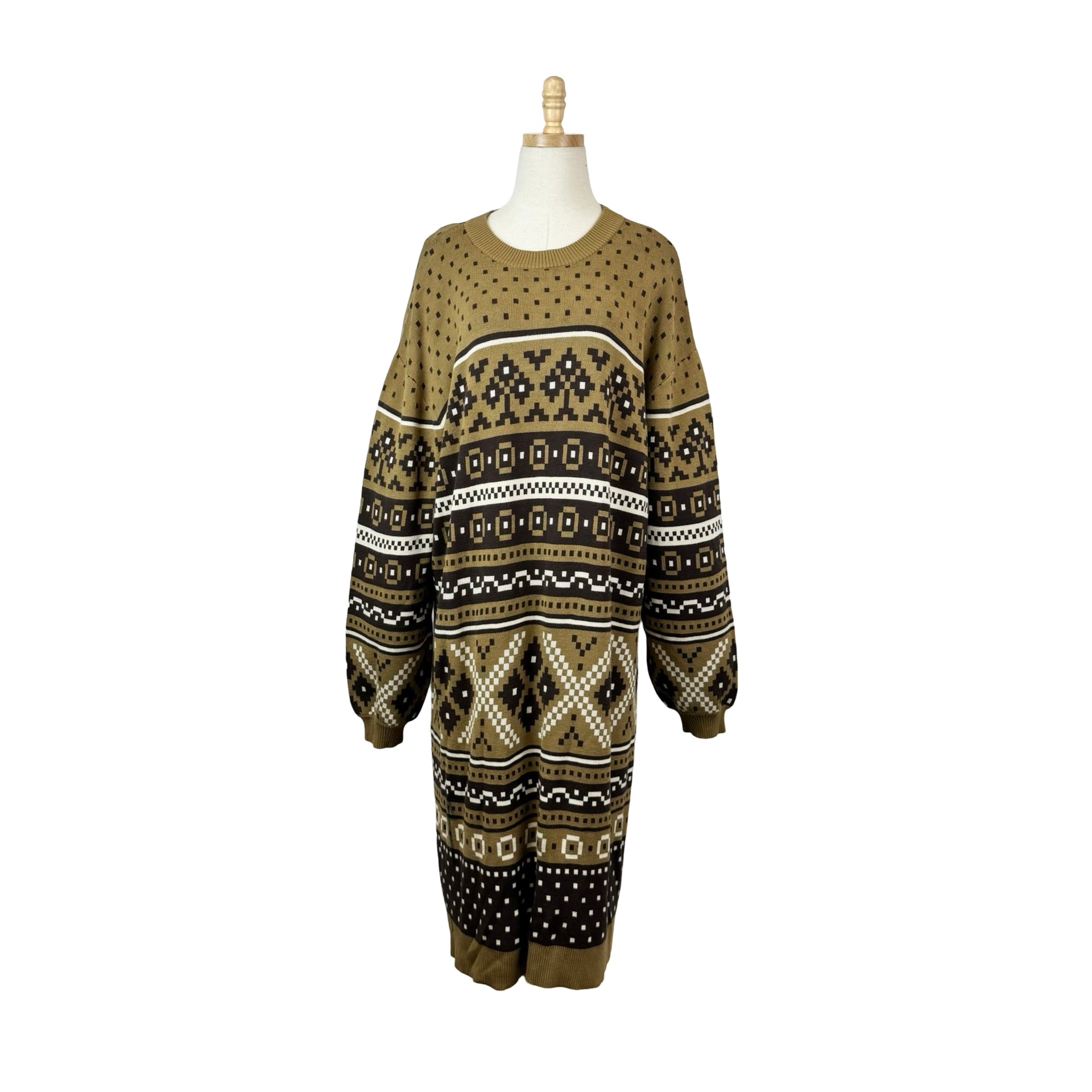 Eloquii Geometric Knit Sweater Dress