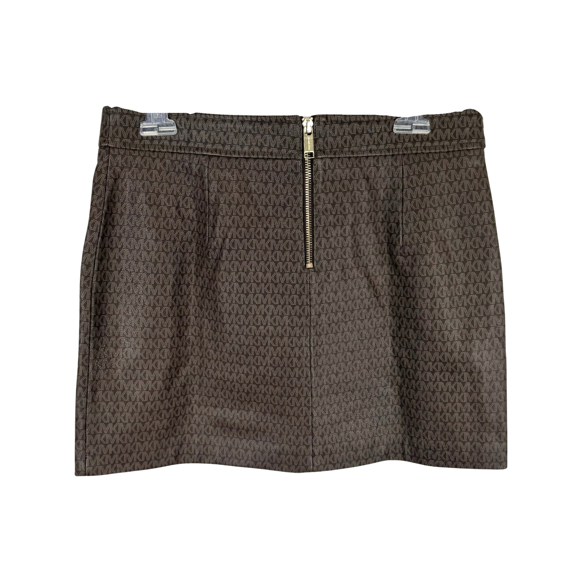 MICHAEL Michael Kors Logo Print Leather Mini Skirt