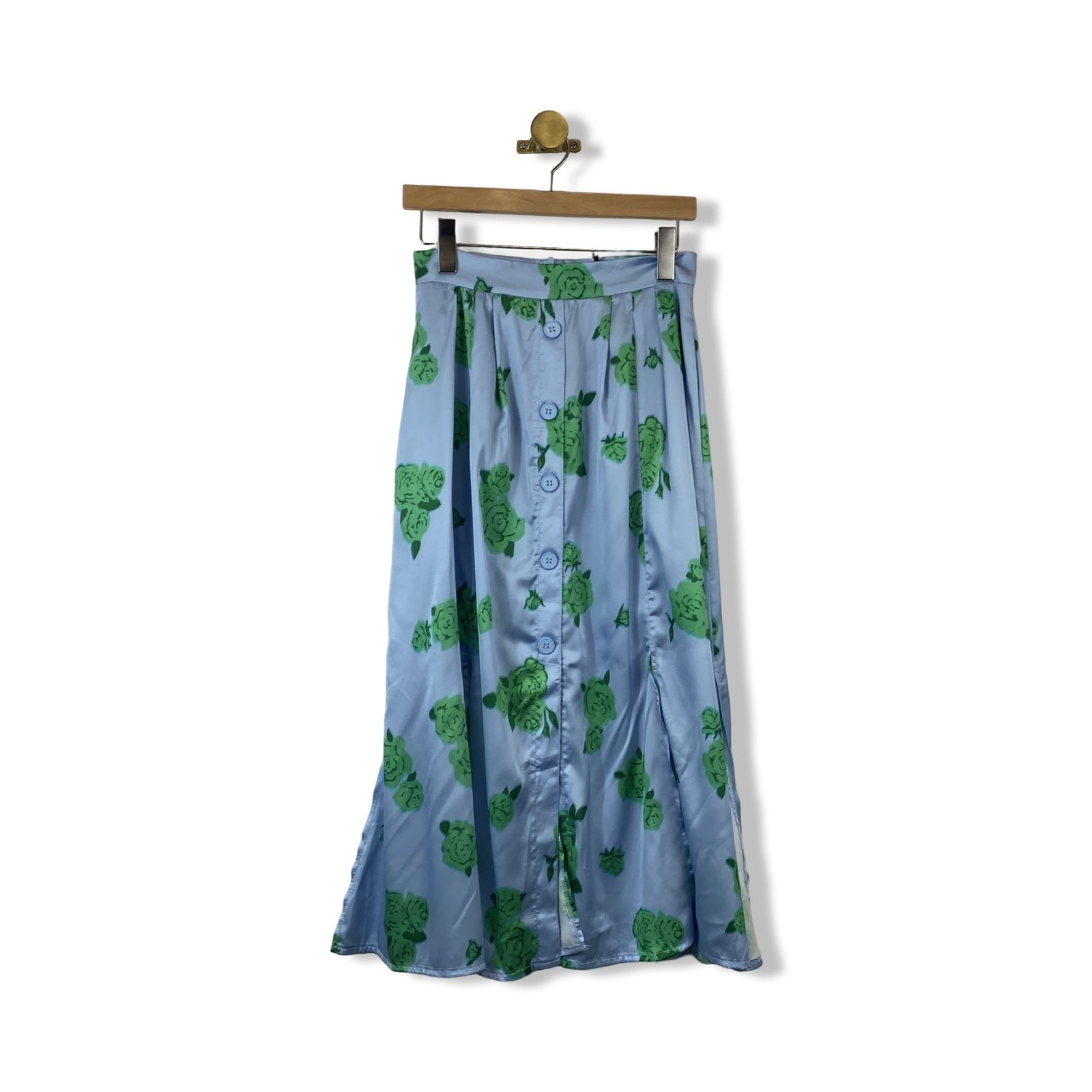 Area Stars Floral Slit Midi Skirt
