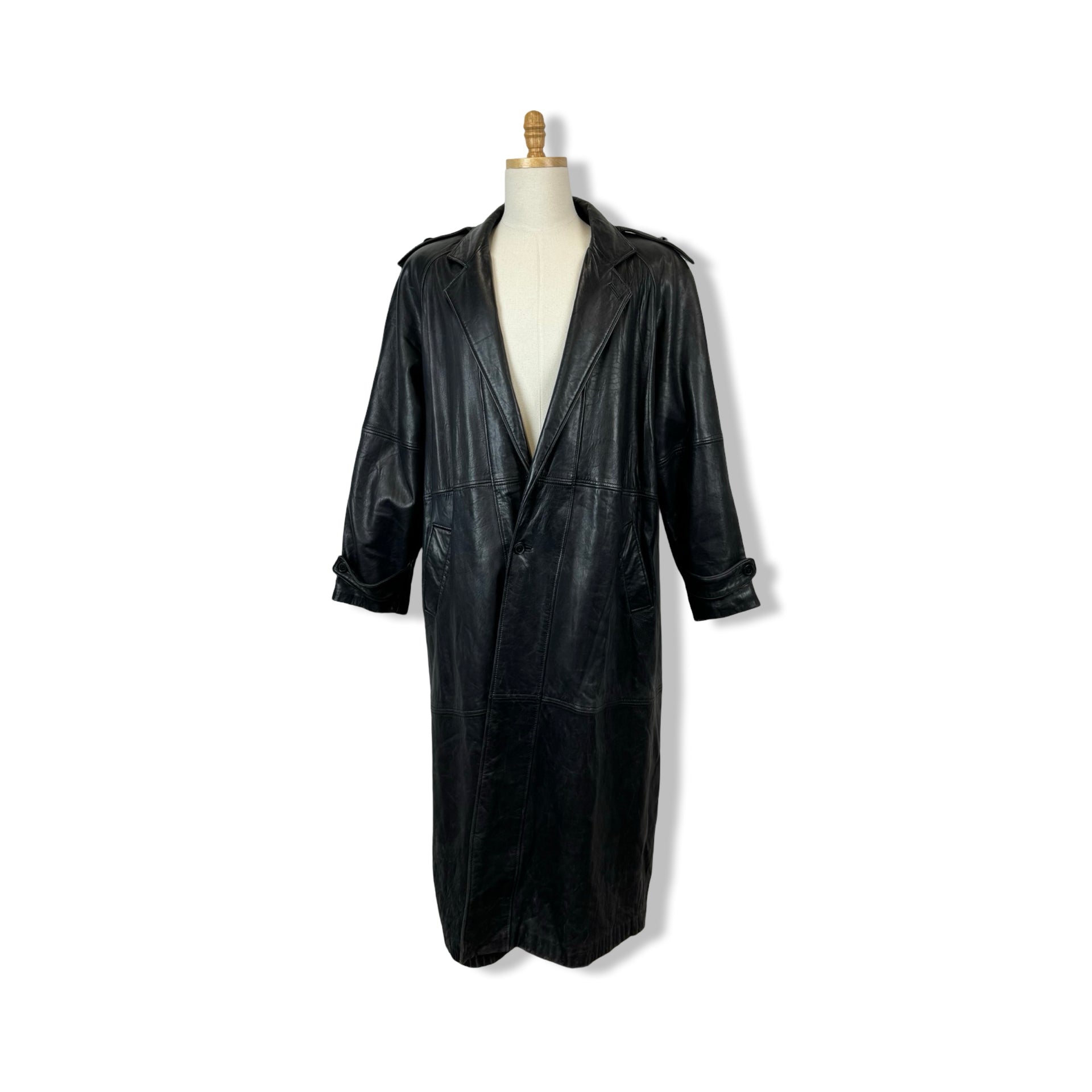 Vintage Leather Trench Coat