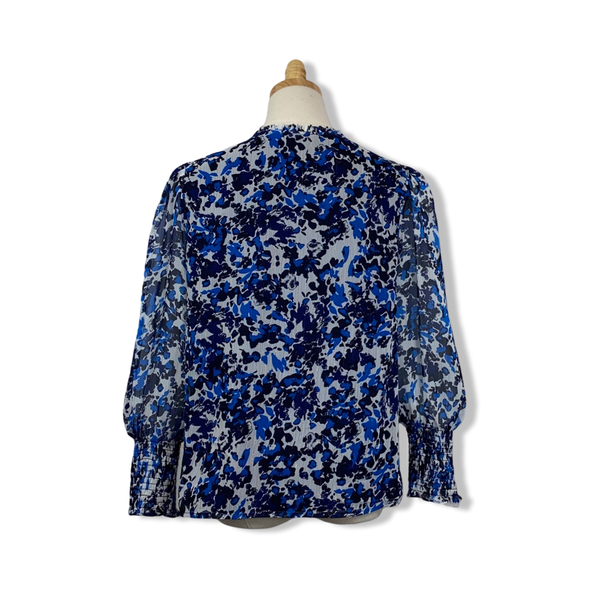 Aqua Floral Long Sleeve Top