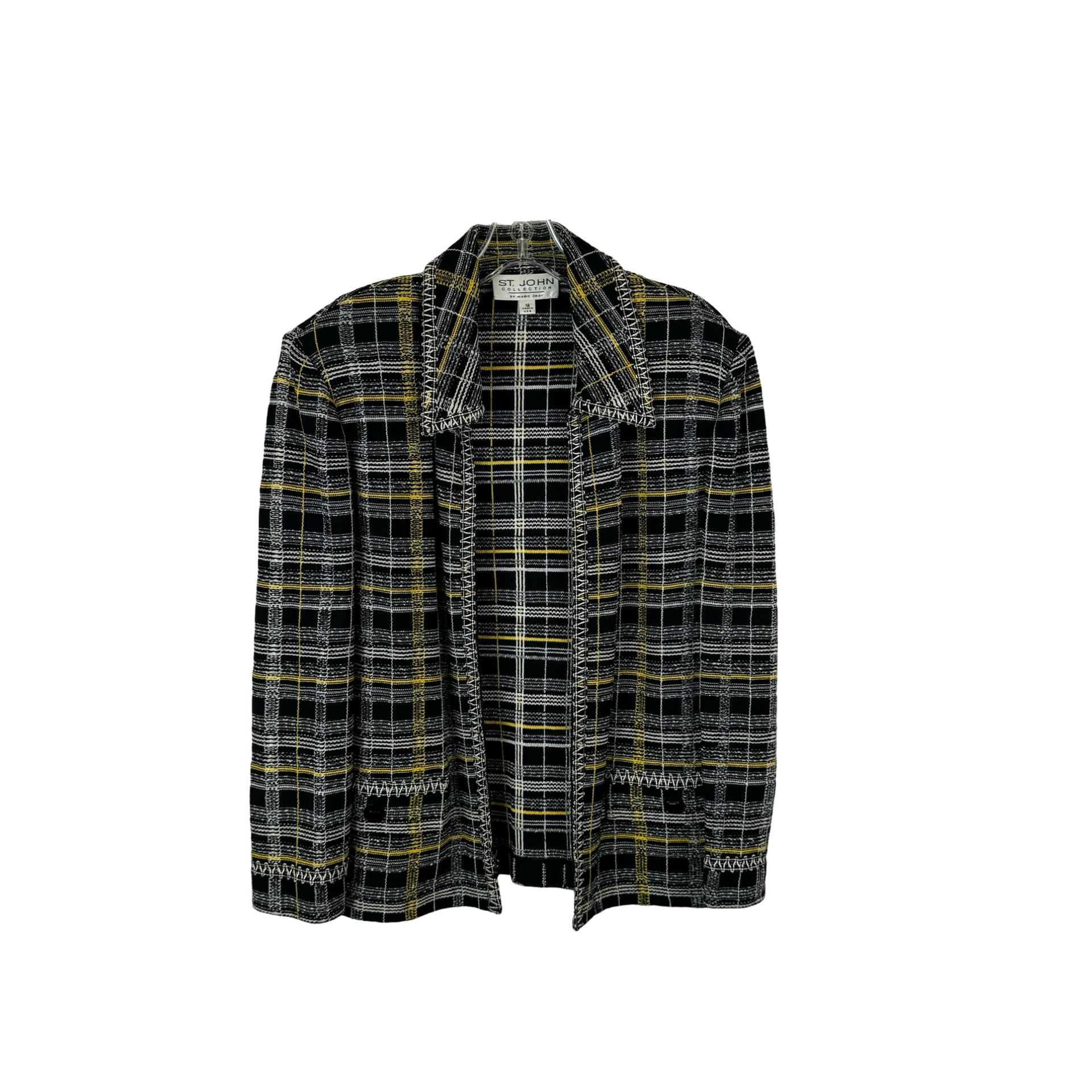 St John Collection Plaid Cardigan