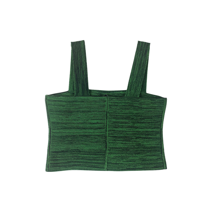 Proenza Schouler White Label Knit Bustier Top-Green Black