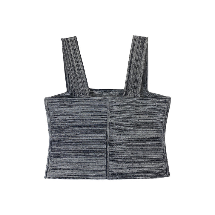 Proenza Schouler White Label Knit Bustier Top-Gray Back