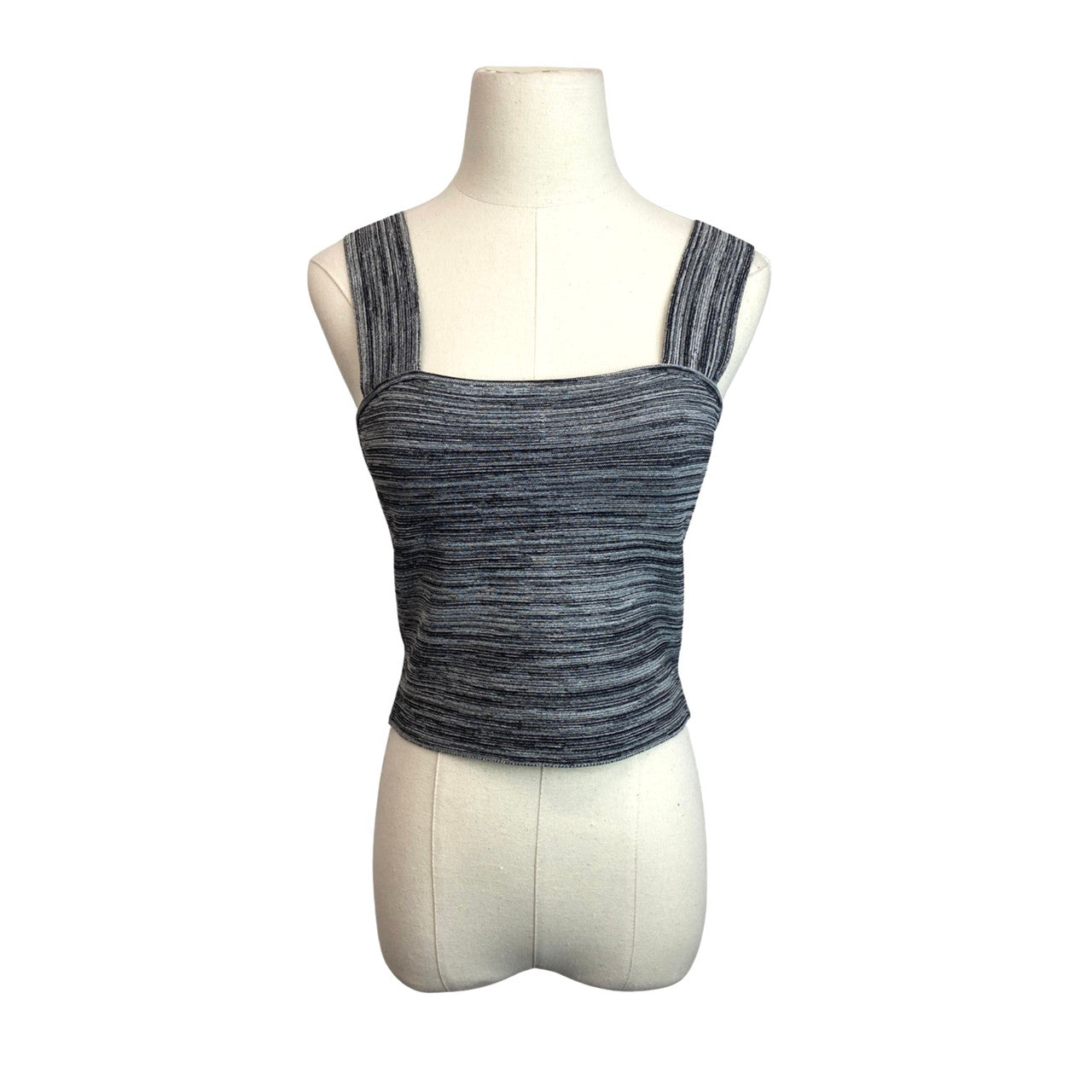 Proenza Schouler White Label Knit Bustier Top-Gray Front