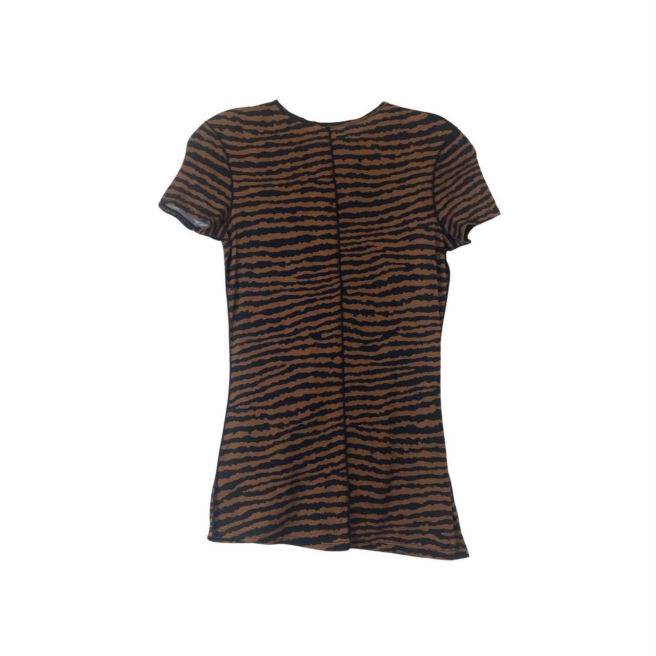 Proenza Schouler White Label Short Sleeve Jersey Top-Brown Front