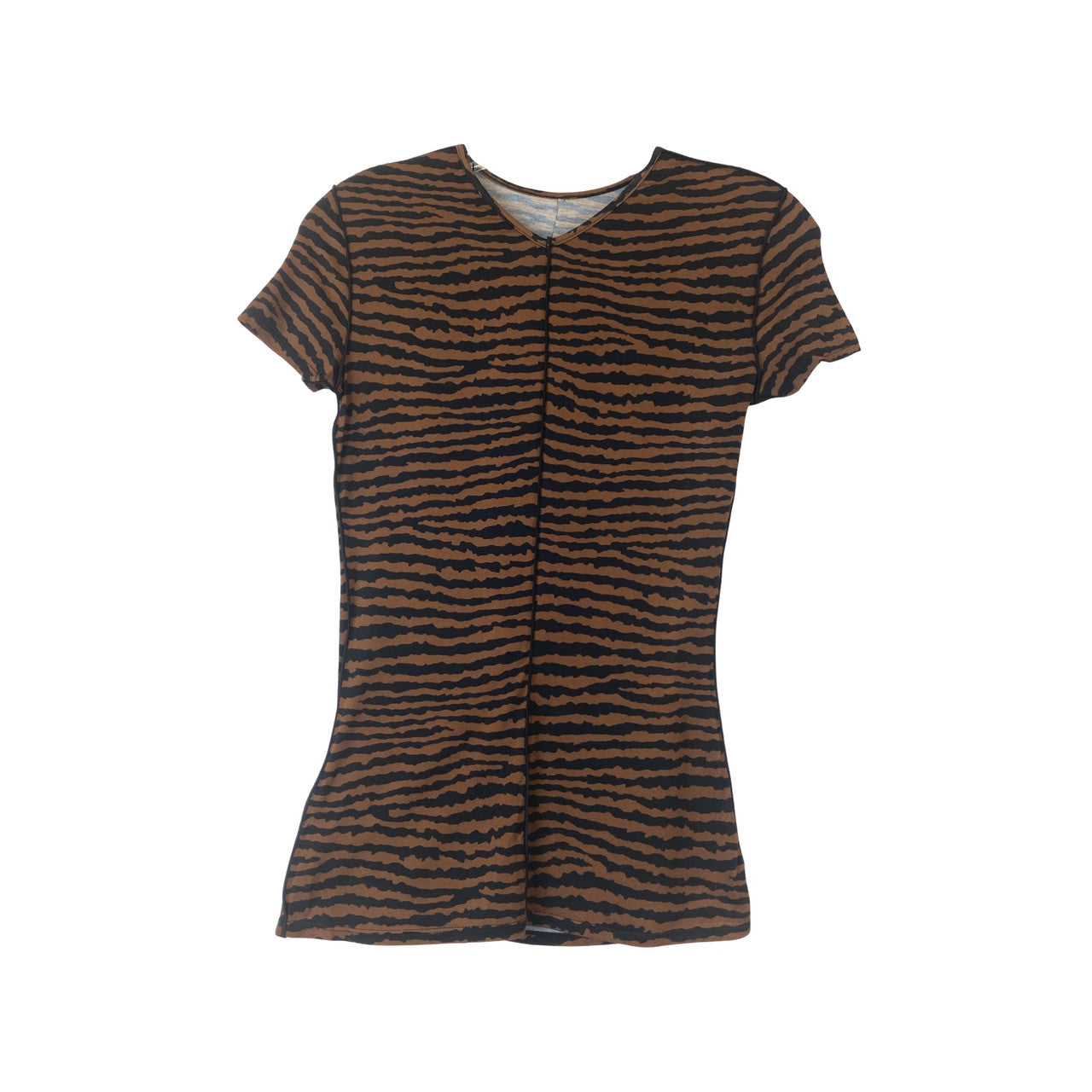 Proenza Schouler White Label Short Sleeve Jersey Top-Brown Back