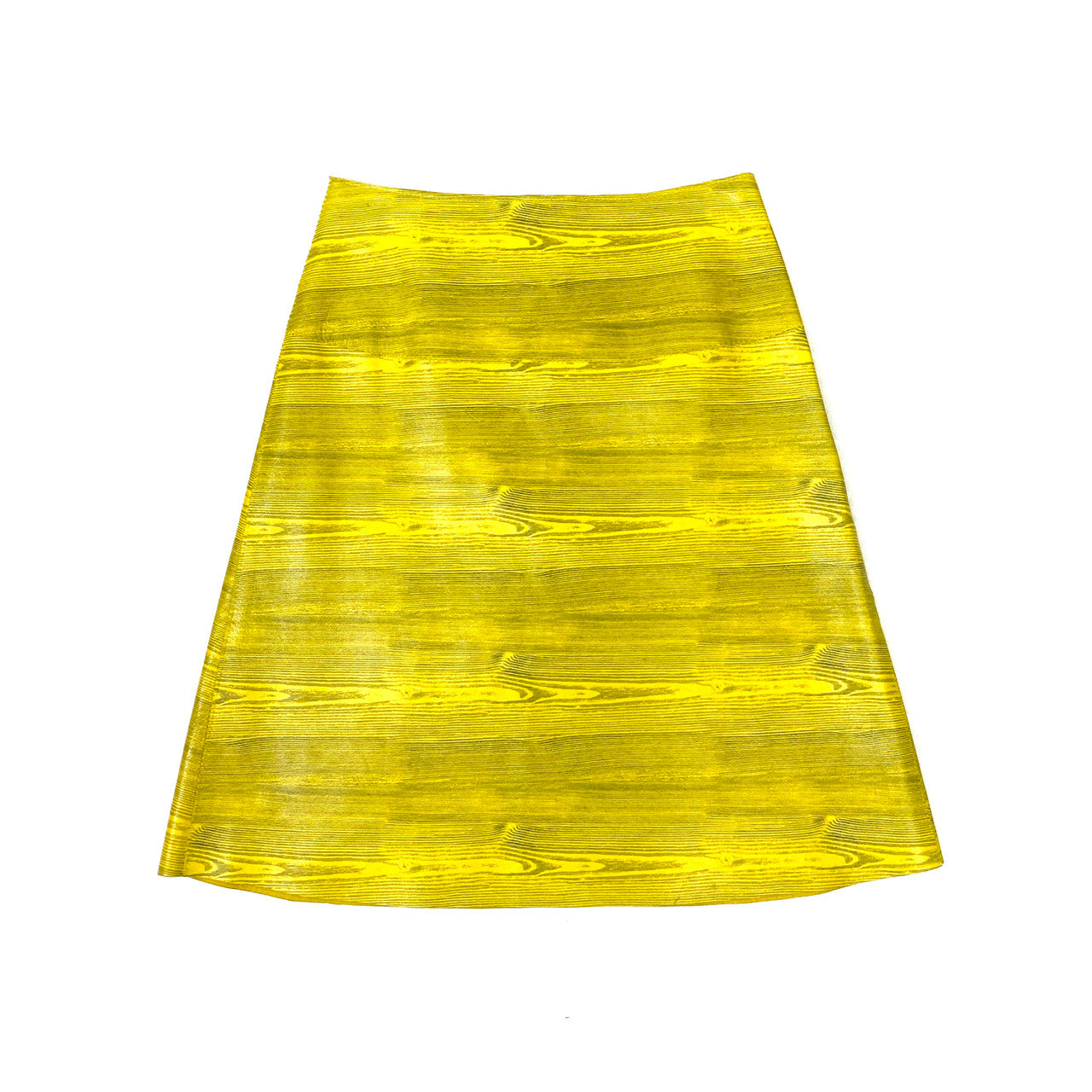 Leather Wood Grain Mini Skirt- Front