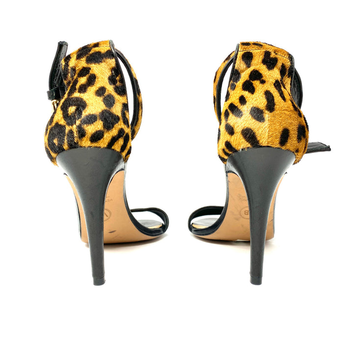 Veronica Beard Leopard Strappy Heeled Sandals- Heel