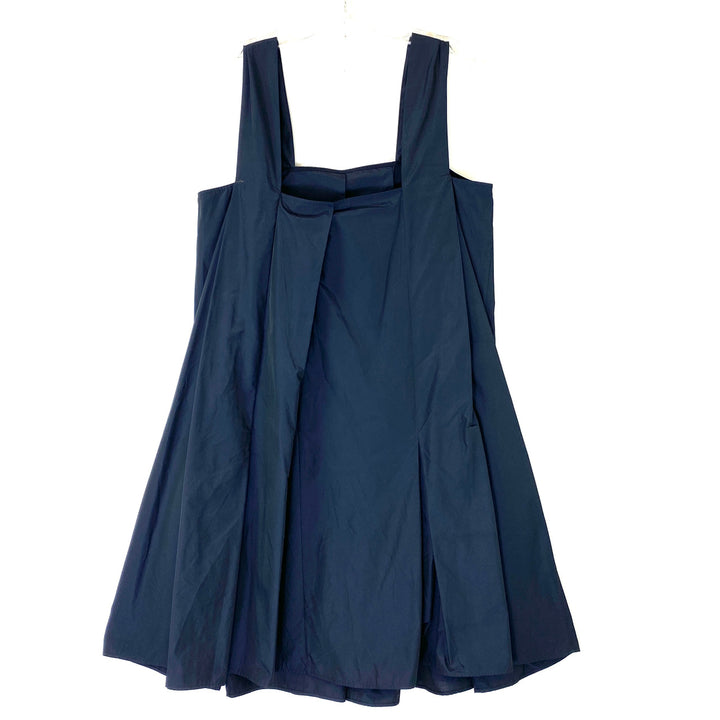 COS Navy A-line Pleated Taffeta Dress-Back