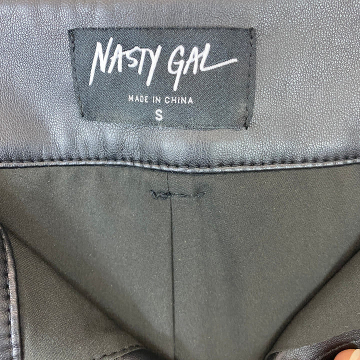 Nasty Gal Embroidered Faux Leather Pants- Label