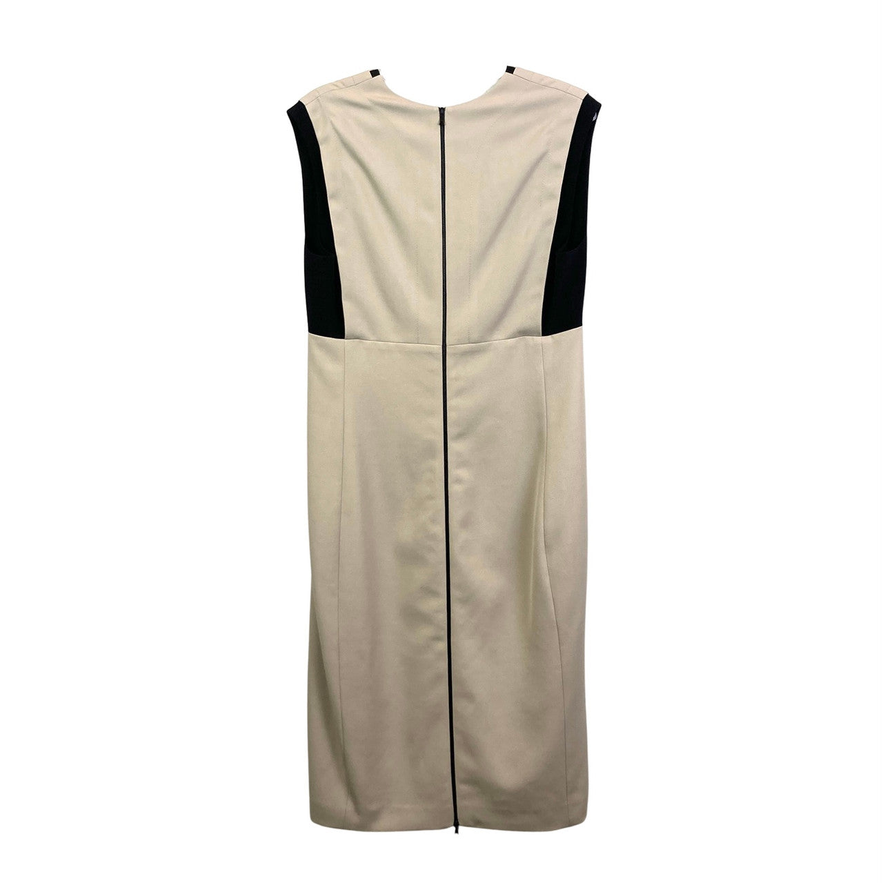 Narciso Rodriguez Black and Beige Fitted Midi Dress-Back