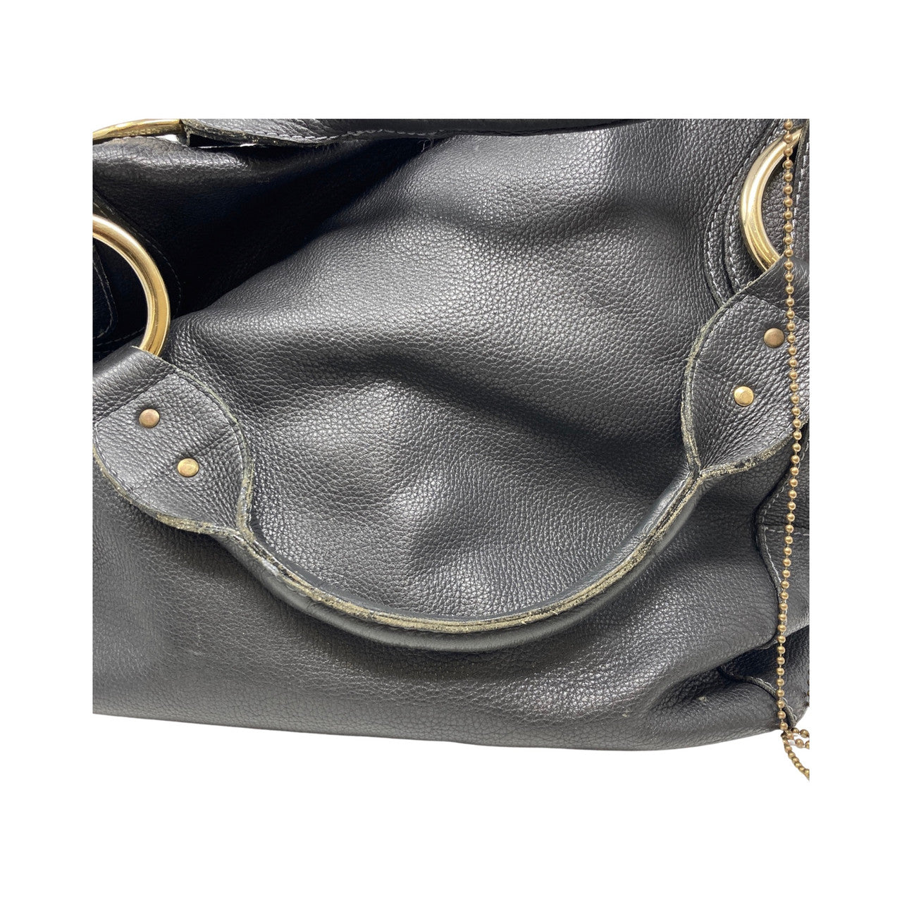 M. Officer Leather and Gold Ring Strap Handbag-detail2