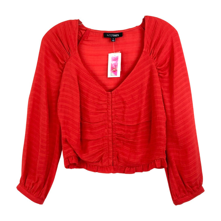 Intermix Lillian Shirred Silk Blouse-Thumbnail