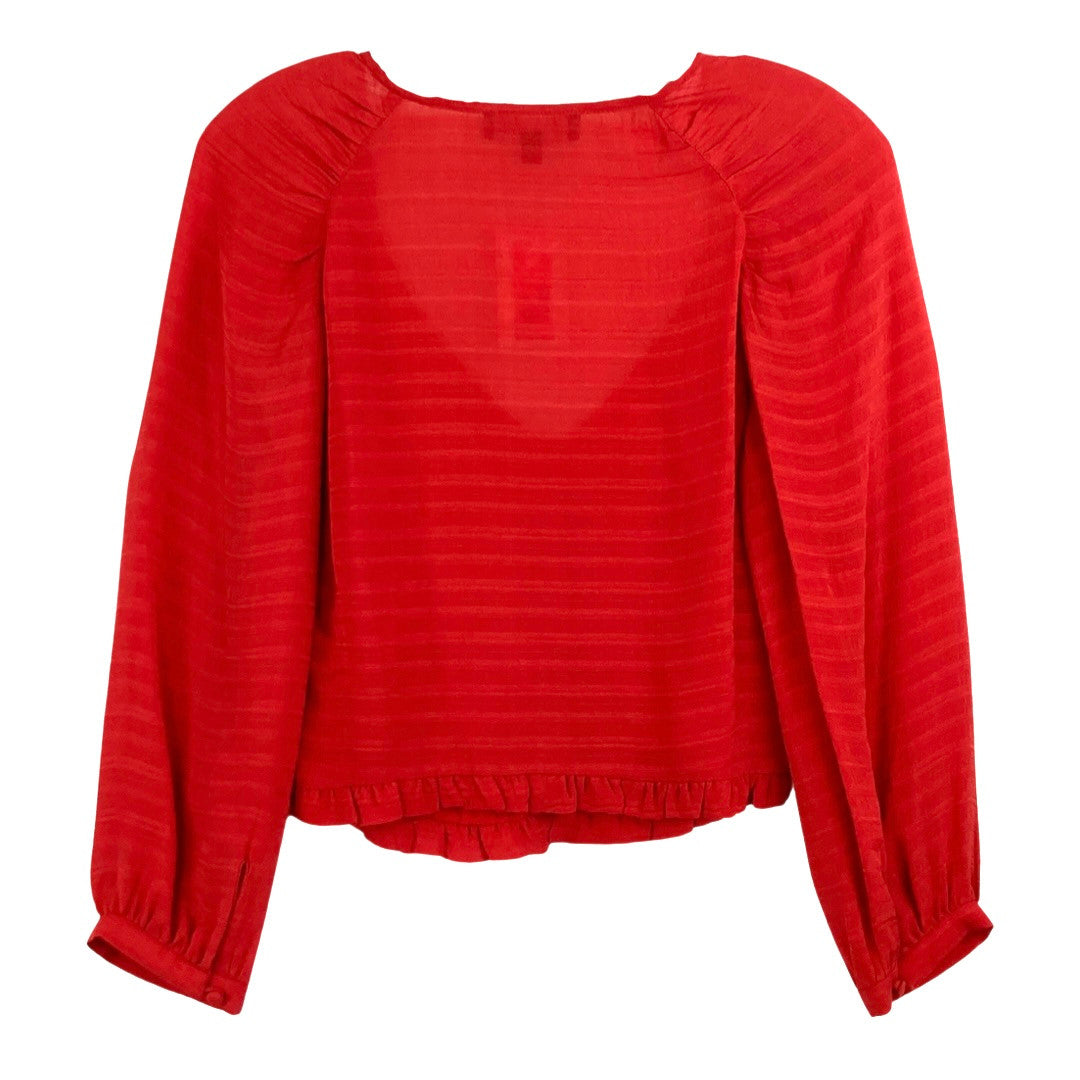 Intermix Lillian Shirred Silk Blouse-Back