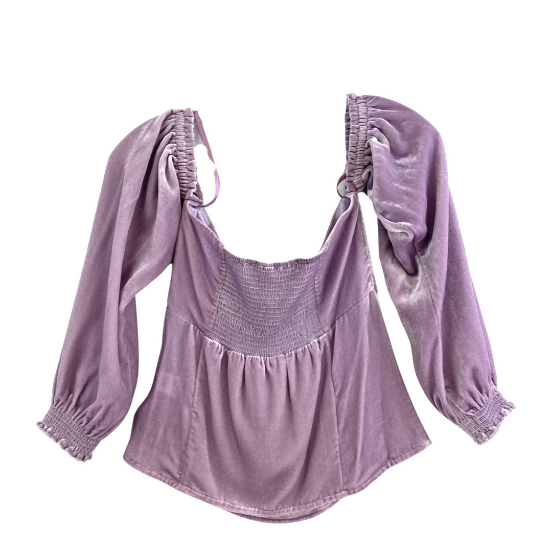 Intermix Purple Velvet Blouse-Back