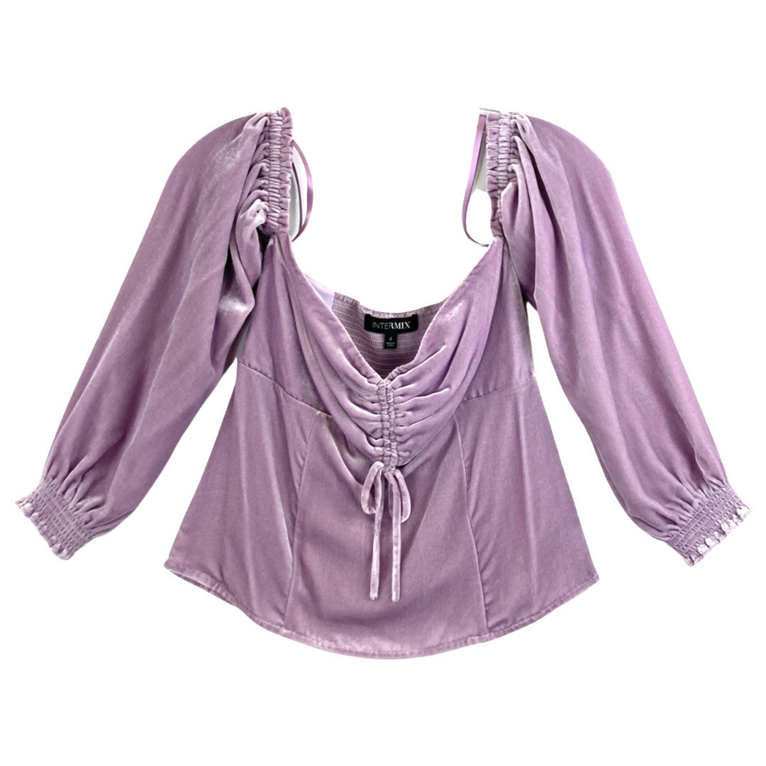 Intermix Purple Velvet Blouse-Thumbnail