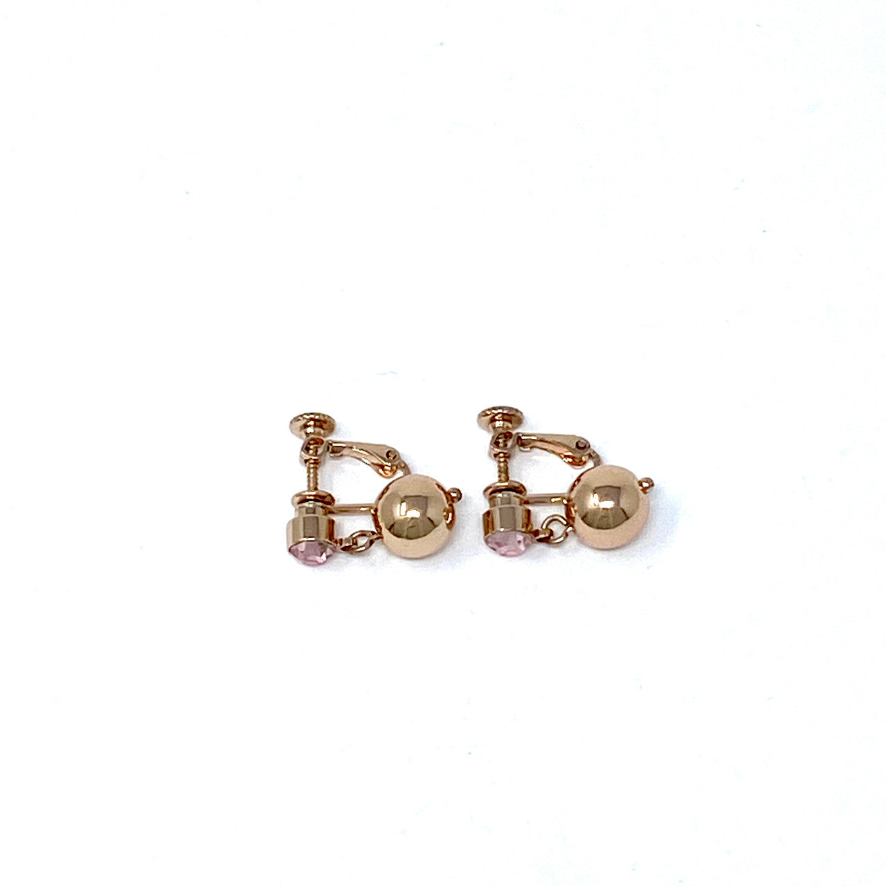 Clip-On Pendant Earrings- Rose Front