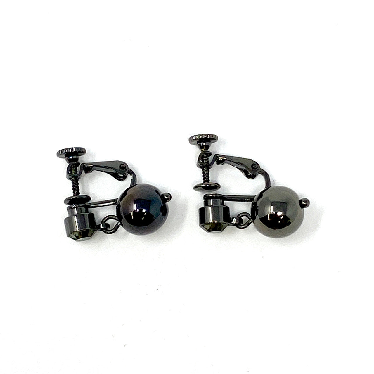 Clip-On Pendant Earrings- Onyx Side