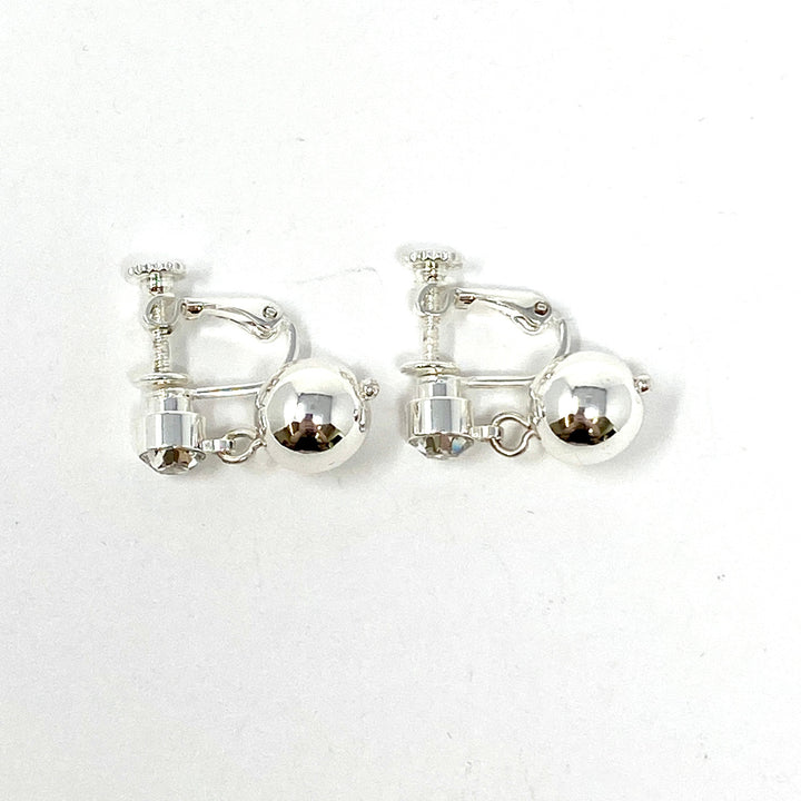 Clip-On Pendant Earrings- Silver Side