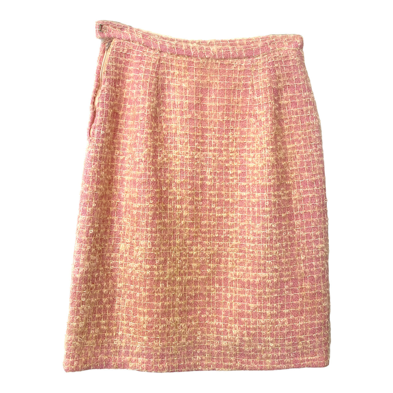 Vintage Pastel Tweed Pencil Skirt- Back