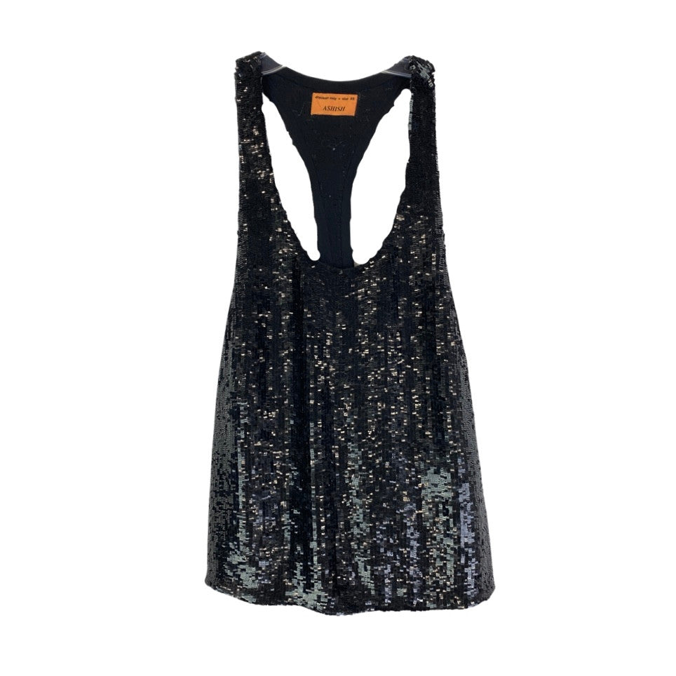 Ashish Sequined Cutaway Tank Top-Thumbnail