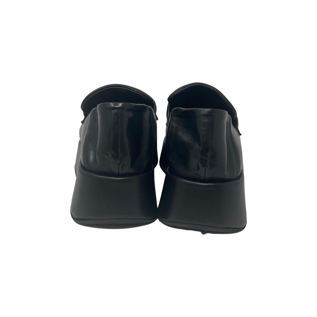 Simon Miller Black Vegan Leather Platform Loafers-Heel