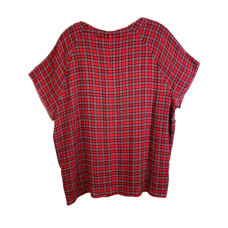 6397 Scoop Neck Red Plaid Top-Back