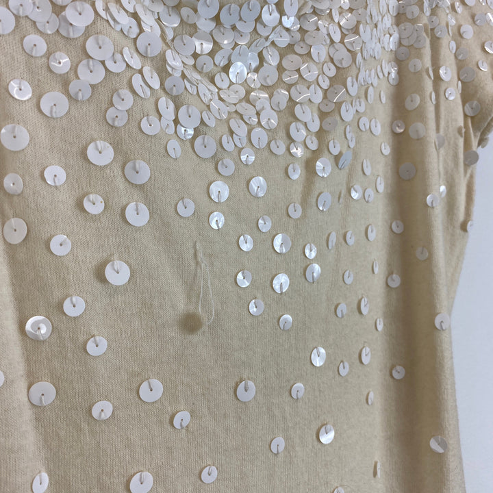 LaRok Sequined Cashmere T-Shirt- Detail