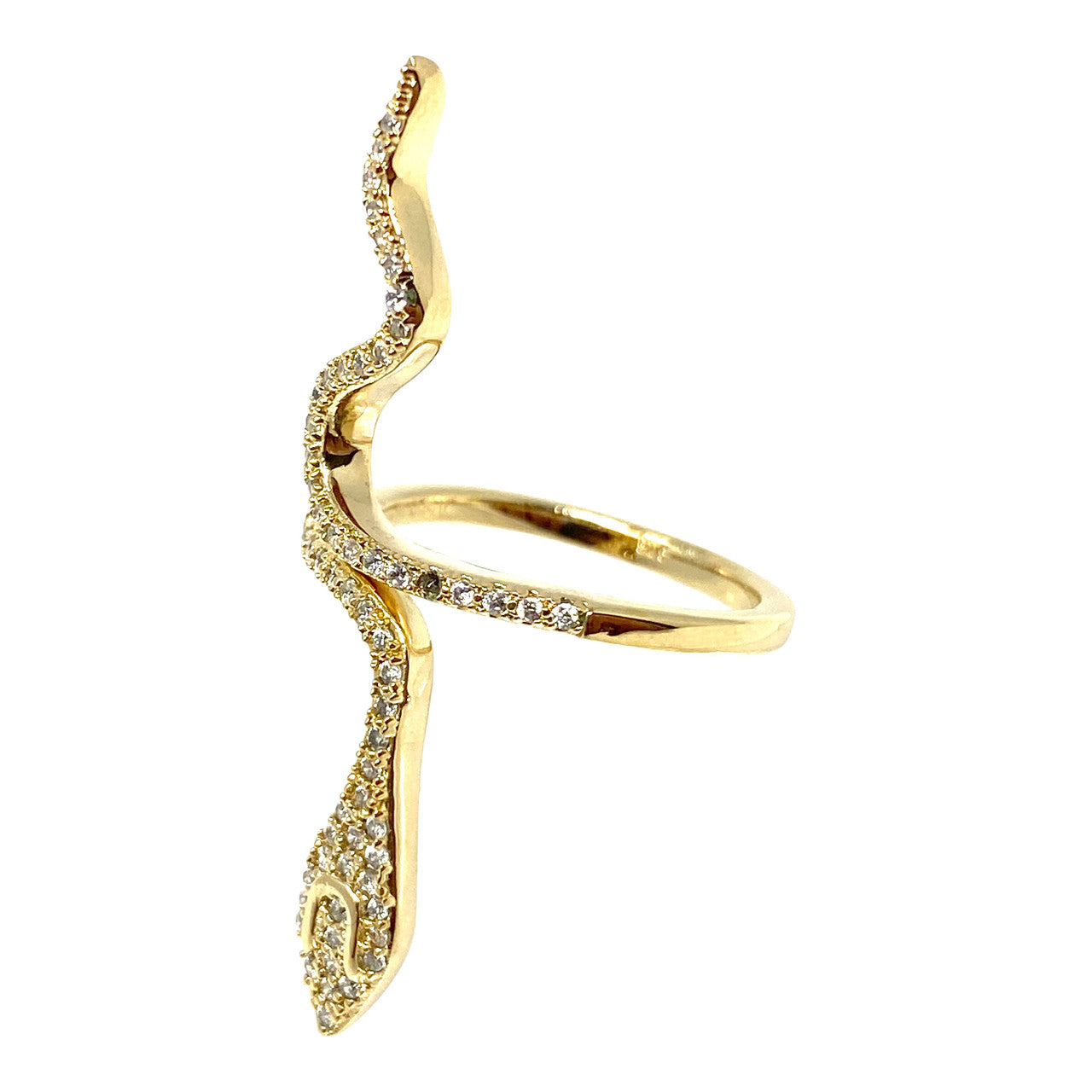 Shashi Yellow Gold Serpent Ring- Thumbnail