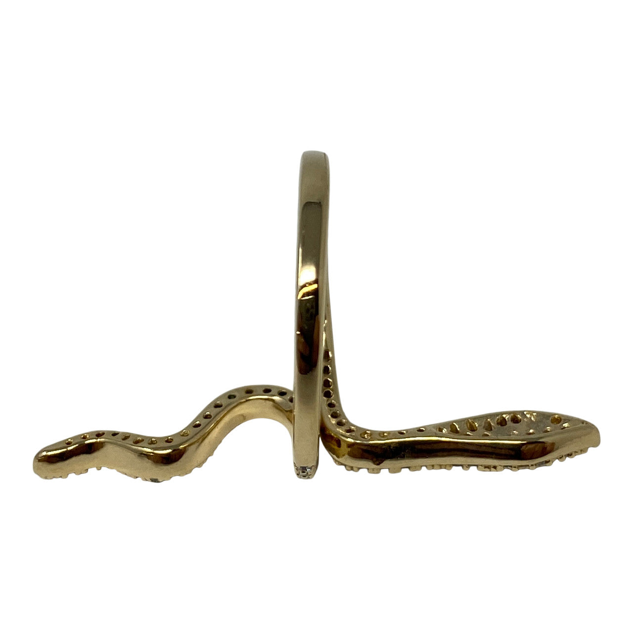 Shashi Yellow Gold Serpent Ring- Side