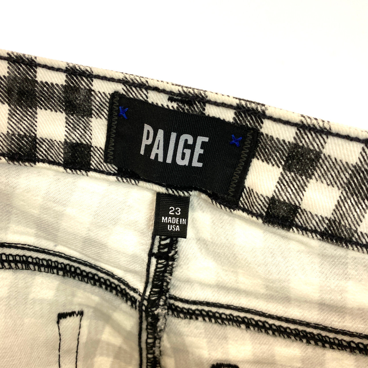 Paige Hoxton Gingham Skinny Jeans- Label